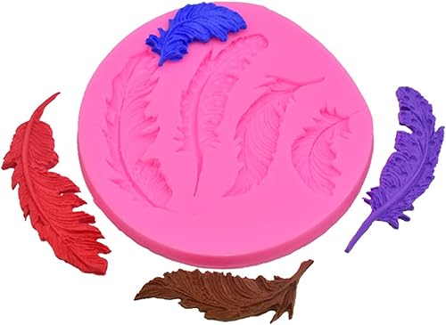 Fondant Mould 2 Pieces DIY Mold Feather Leaf Cake Decoration Candy Flip Chocolate Drip Glue Gypsum Silicone Mold