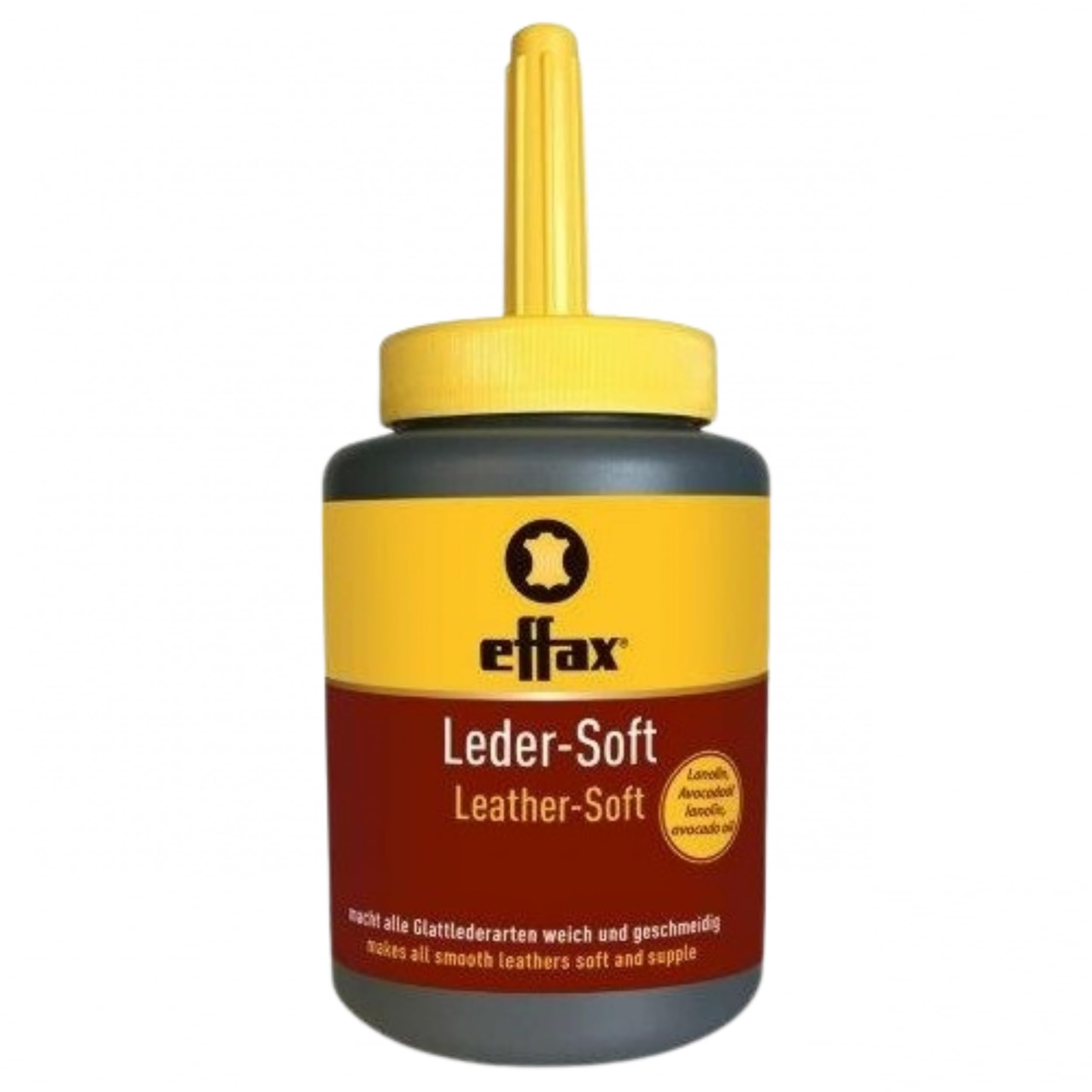 RL24 Effax – Piel suave con pincel | Aceite para cuero con cera de abejas, lanolina y aceite de aguacate | Grasa para cuero para todos los cuero liso | cuida el cuero y protege contra la humedad |