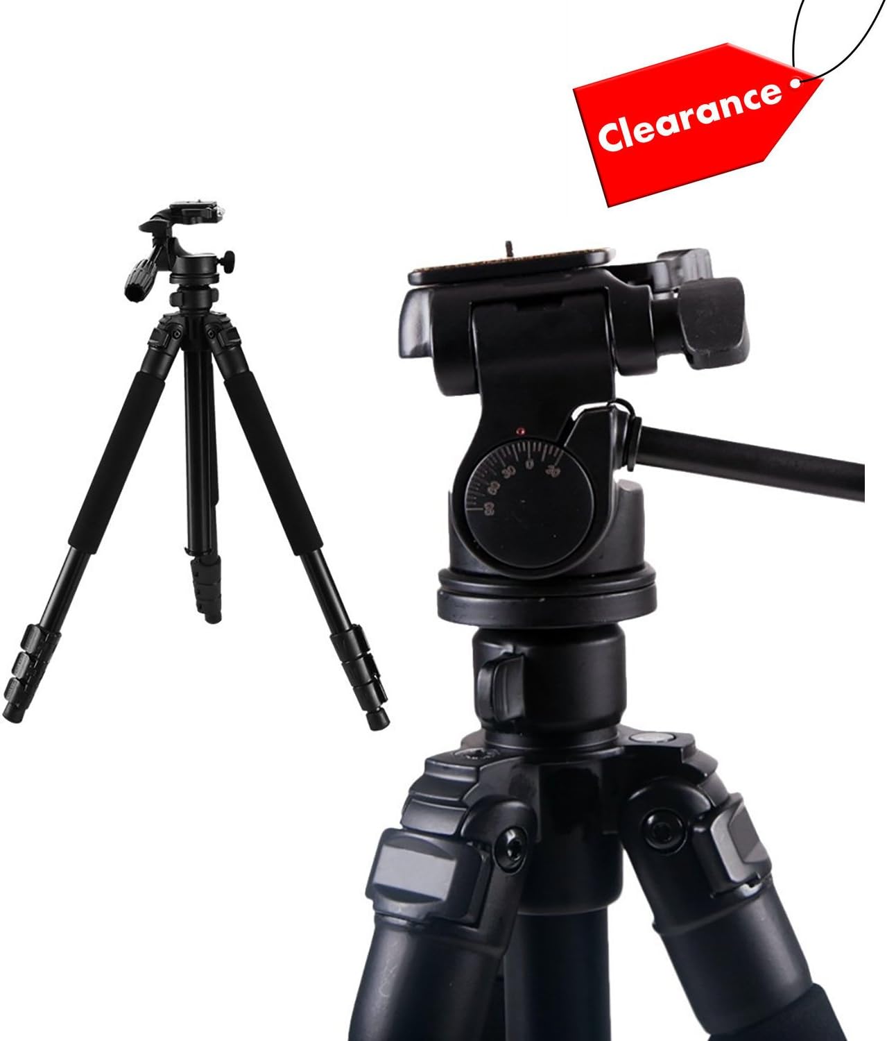 Q5 Camera Tripod, Professional Pan Head Travel Tripod, 66 Inch Portable Lightweight Stable Aluminum Tripod for Sony Nikon Canon DSLR Camera