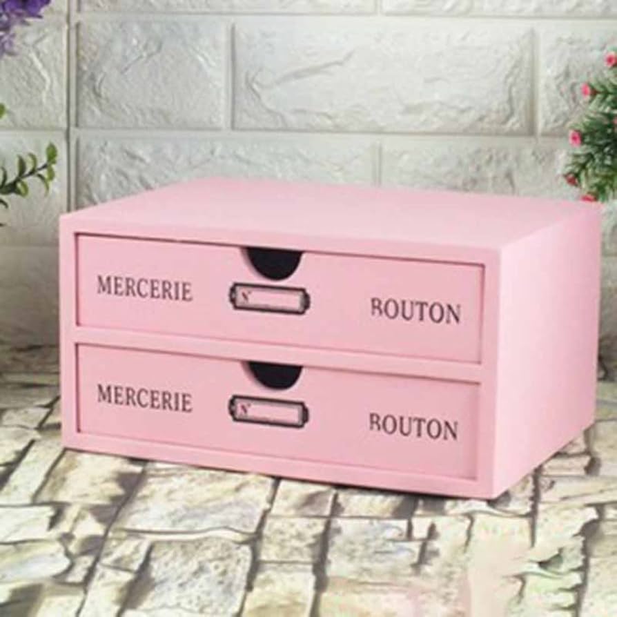 木製デスク 引き出しにハート型切り抜き 学習机木製デスク ハート型取っ手 2引き出し