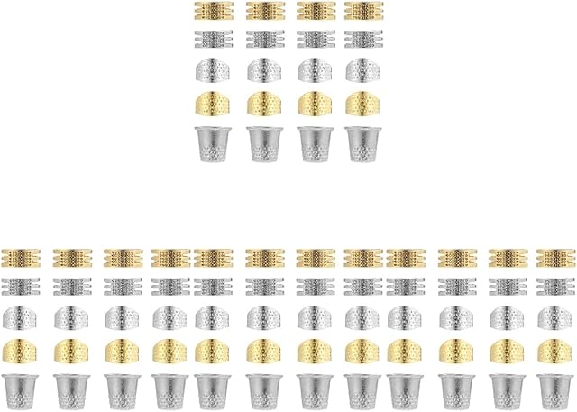 FAVOMOTO 80 pcs Portable Pin Protectors Supplies Bronze for Convenient Thimbles Accessories Metal Fingertip Cross Quilting Protector Decorative Shield Tools Sewing Craft Embroidery