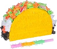 Vista 2 de Juego de 2 piñatas (coche + taco) – Suministros para fiestas de niños, juego de juegos temáticos para fiestas de cumpleaños, carnaval y actividades