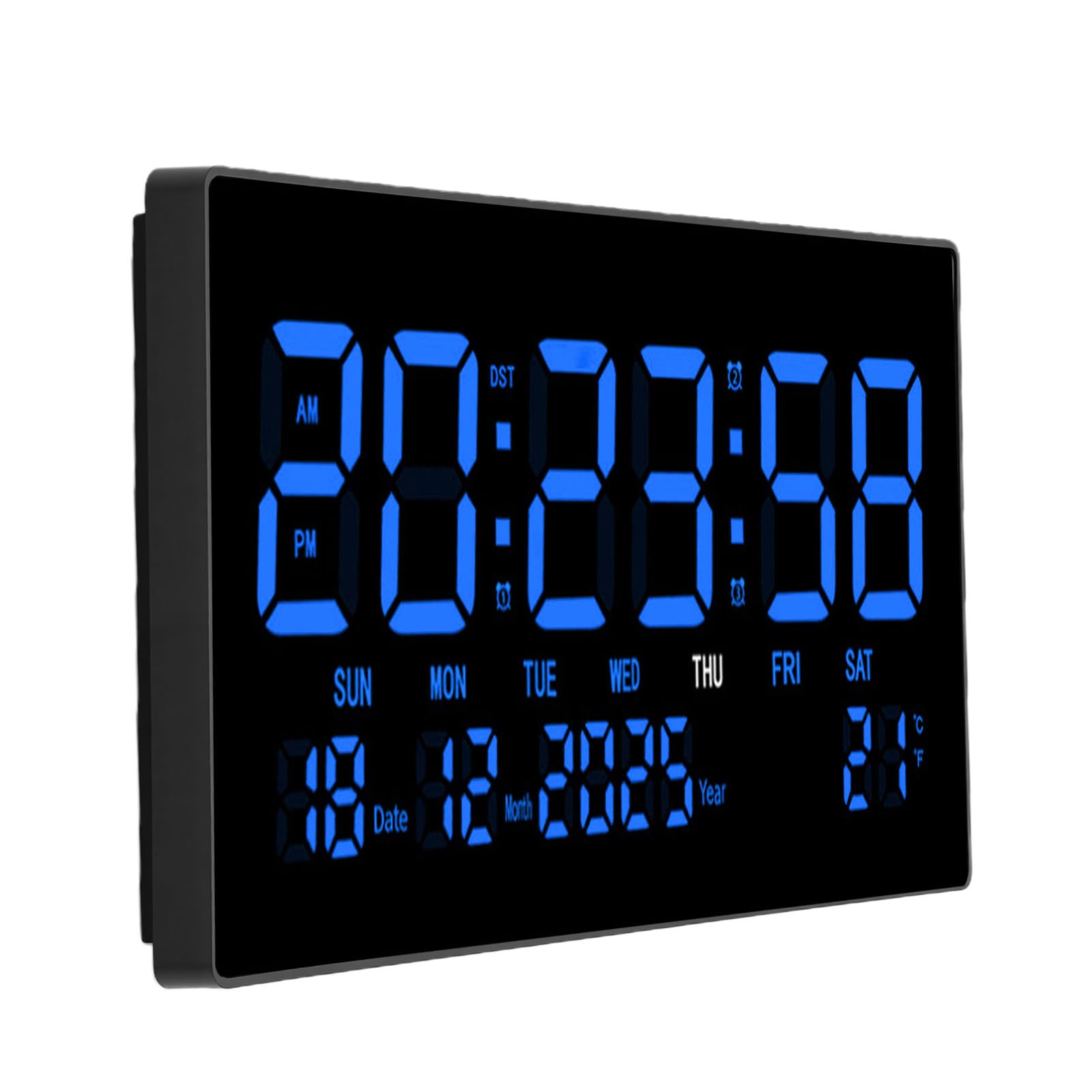 Asixxsix Reloj de Pared Digital LED Pantalla Grande Calendario Silencioso