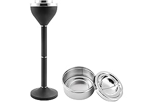Standing Cigarette Ashtray Patio Outdoor - Premium Metal Cigarette Disposal Receptacle