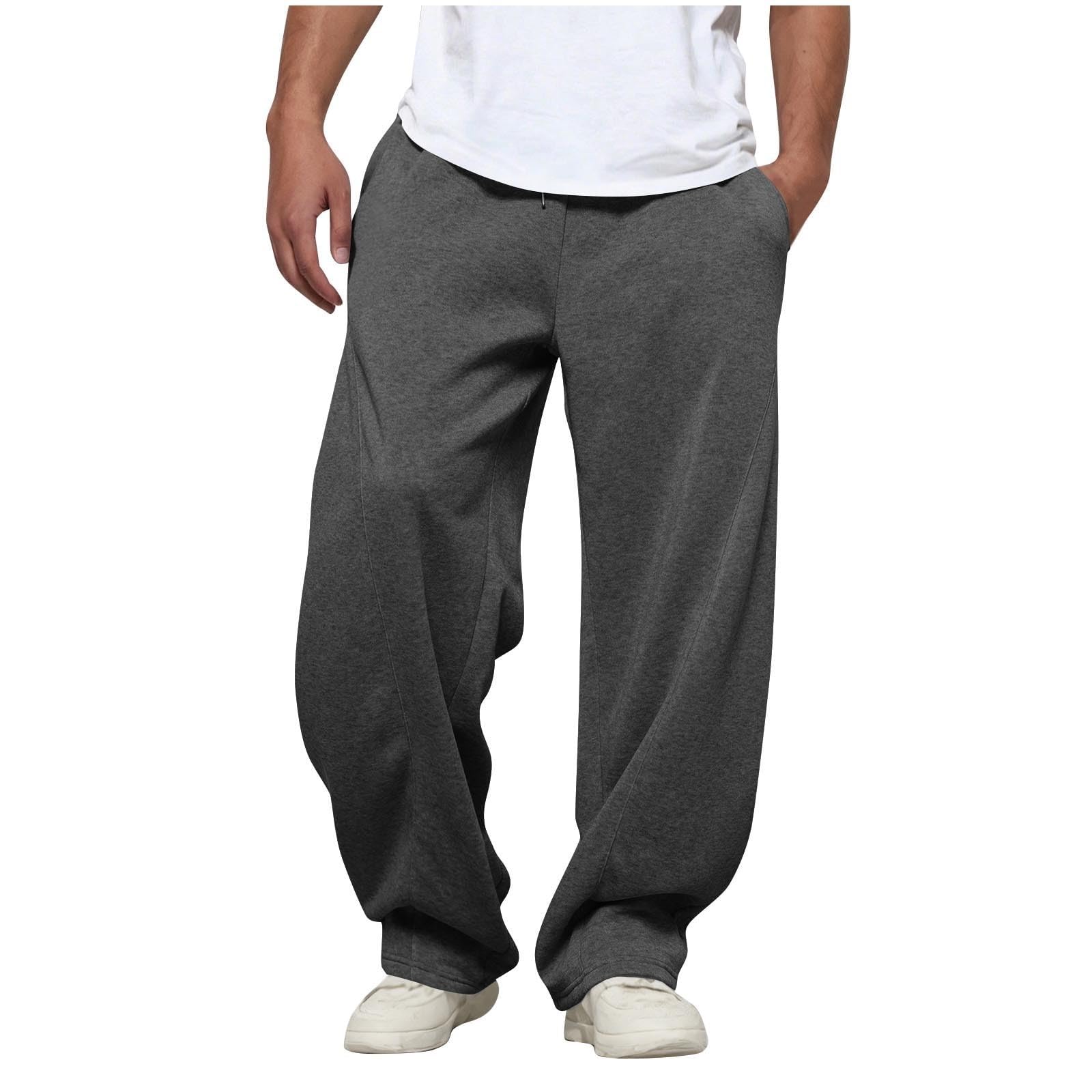 Generisch Baggy Jogginghose Herren Lang Mit Kordelzug Trainingshose Loose Fit Weites Bein Sweatpants Stretch Freizeithose Basic Gym Hosen Haushose Leicht Männer Jogging Hose