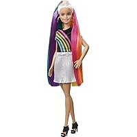 Barbie Bambola con Capelli Lunghi Arcobaleno e Tanti Accessori