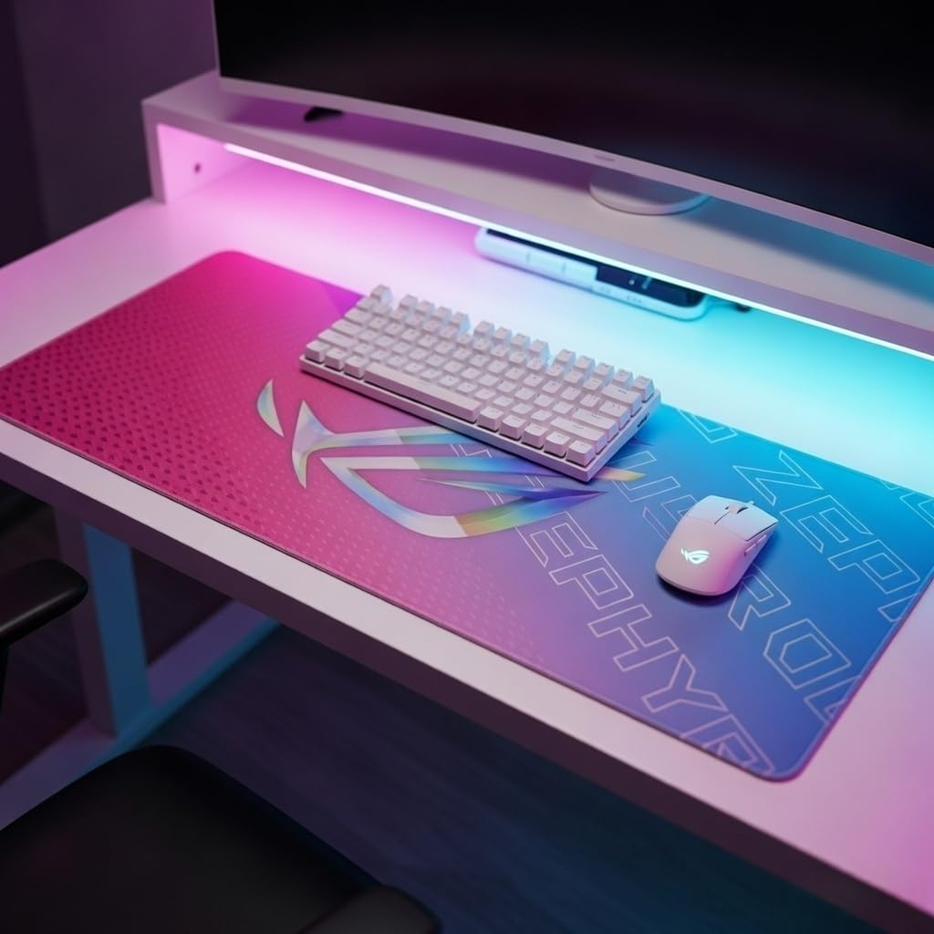 Zephyr Series (900x400mm) XXL Extended Gaming Mouse Pad - 4mm Ultra-Thick Professional Desk Mat | Holographic Iridescent Design | Waterproof Micro-Weave & Anti-Fray Stitched Edges-image-33