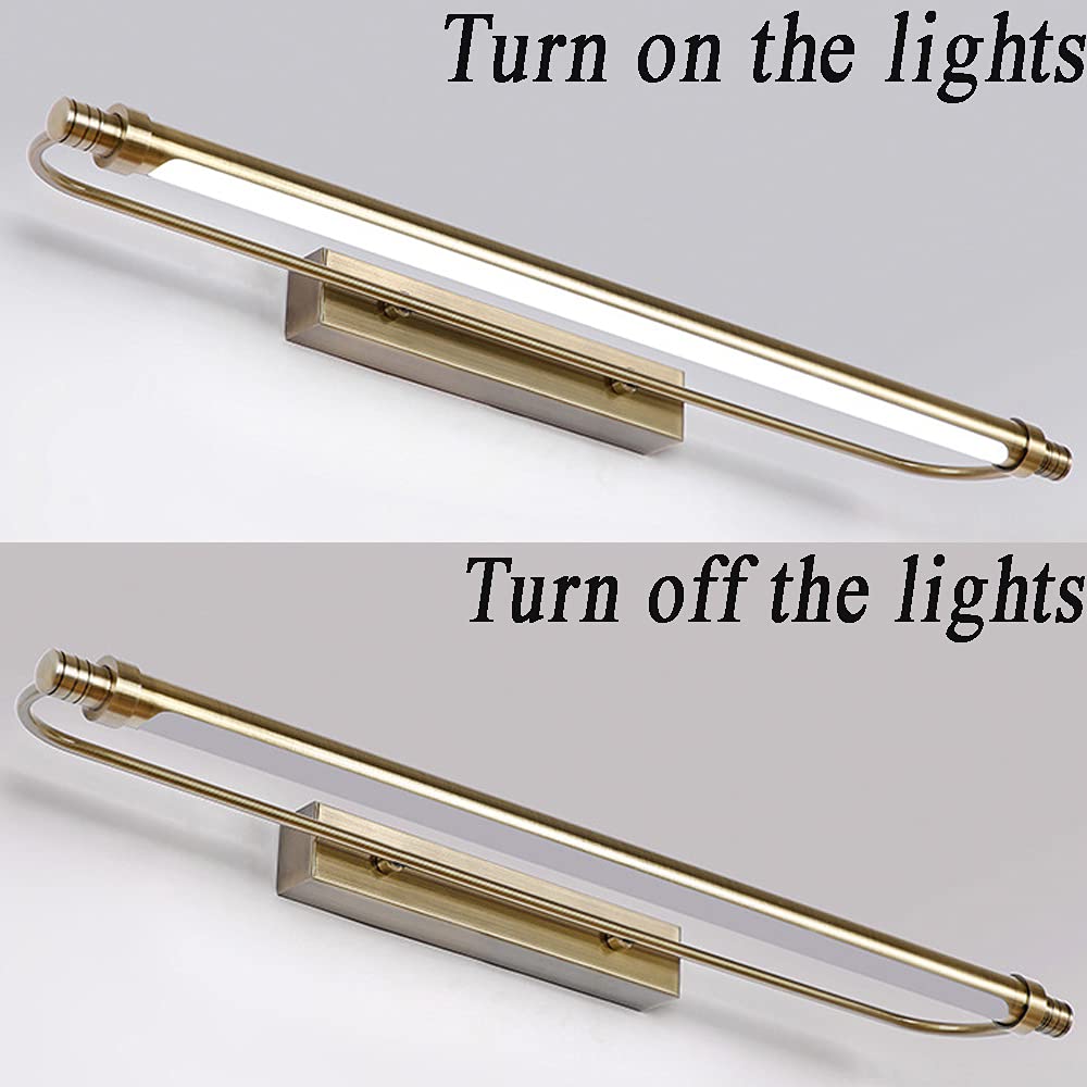 Lampada frontale a specchio a LED retrò per bagno, lampade da specchio da bagno impermeabili IP44, applique da parete a LED in metallo regolabile per soggiorno, camera da letto, salotto, applique per