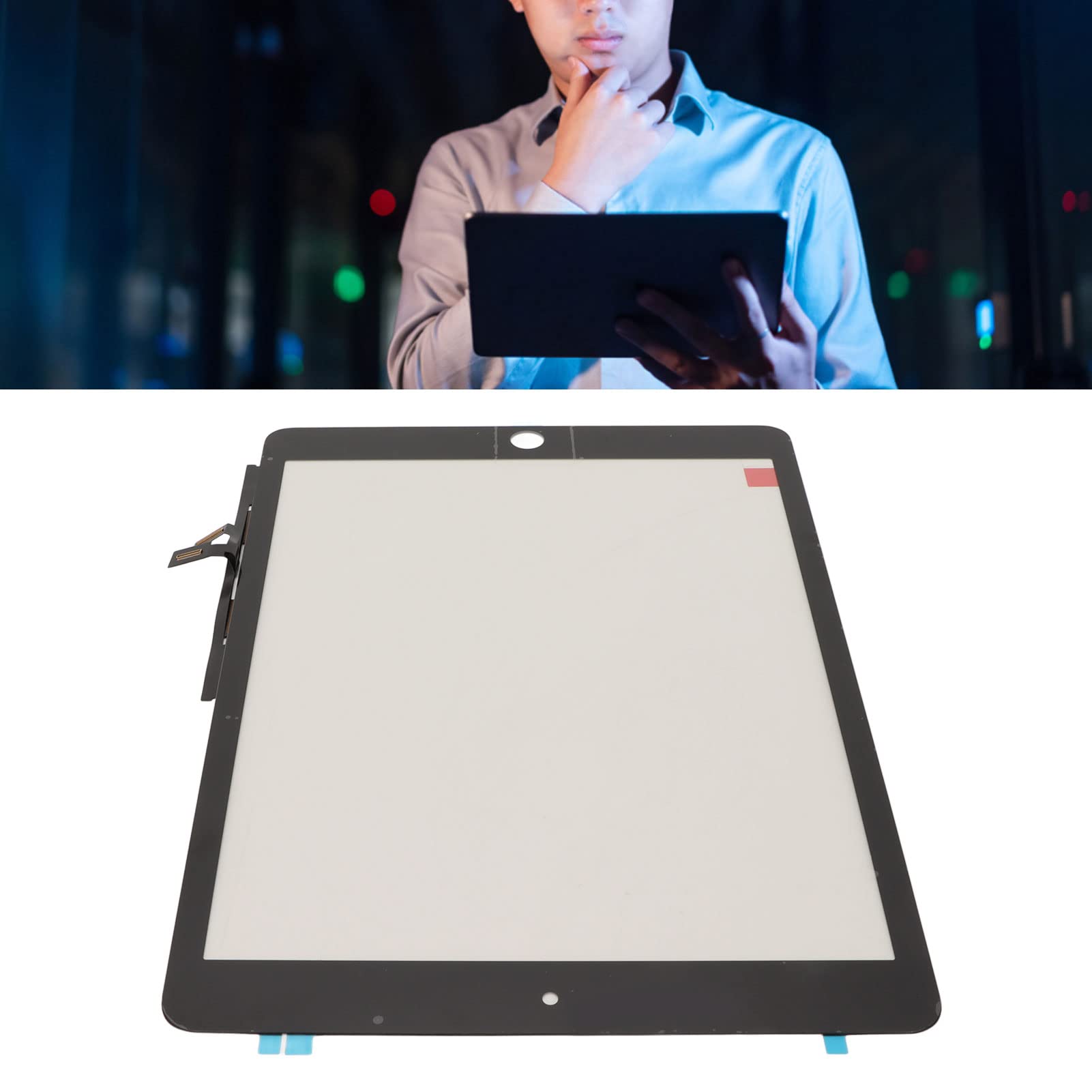 Zespół Digitizera Ekranu Dotykowego do Czarnego Tabletu IOS 9 2021 9. Generacji 10.2 A2602 A2603 A2604 A2605, Wymiana Przedniego Panelu ze Szkła Hartowanego, trwałość i odporność na Zużycie