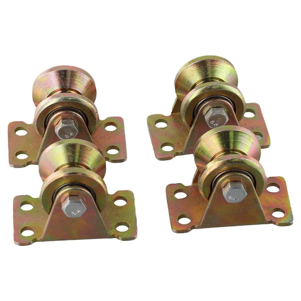 Jnchdghwa As Shown 4Pcs Steel Cable Pulley For 8Mm Ropes - Heavy Duty Lifting Pulley With Dual Ball Bearings, 31Mm V-Groove Wheel
