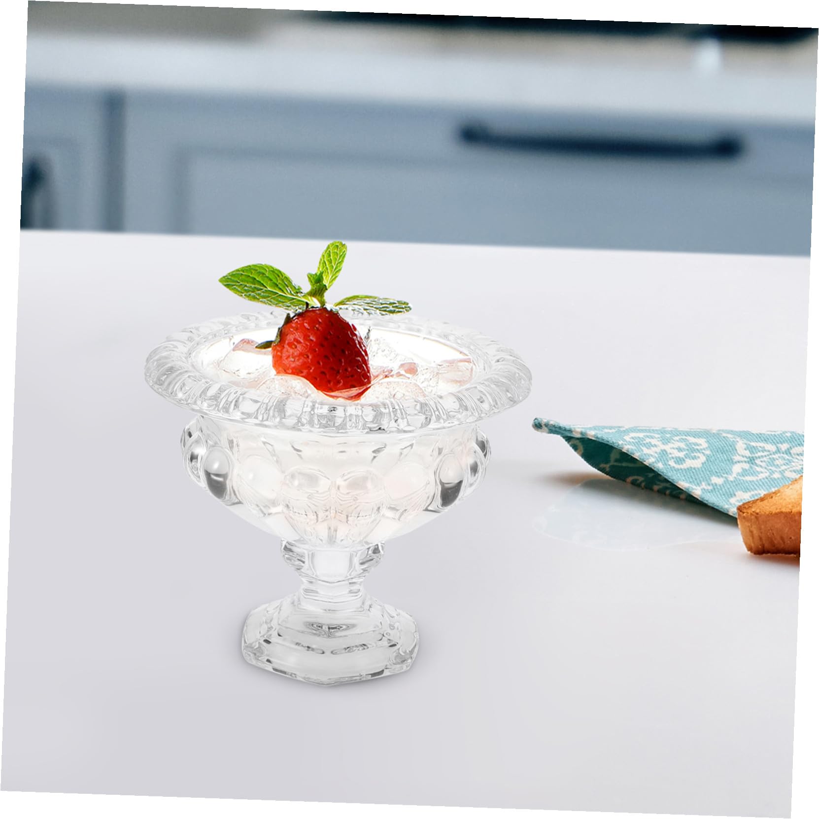 Ciieeo Coppa per Gelato in Vetro Coppetta Piccola per Zuppa Inglese Vetro Trasparente Coppetta Piedistallo per Budino Snack Cereali