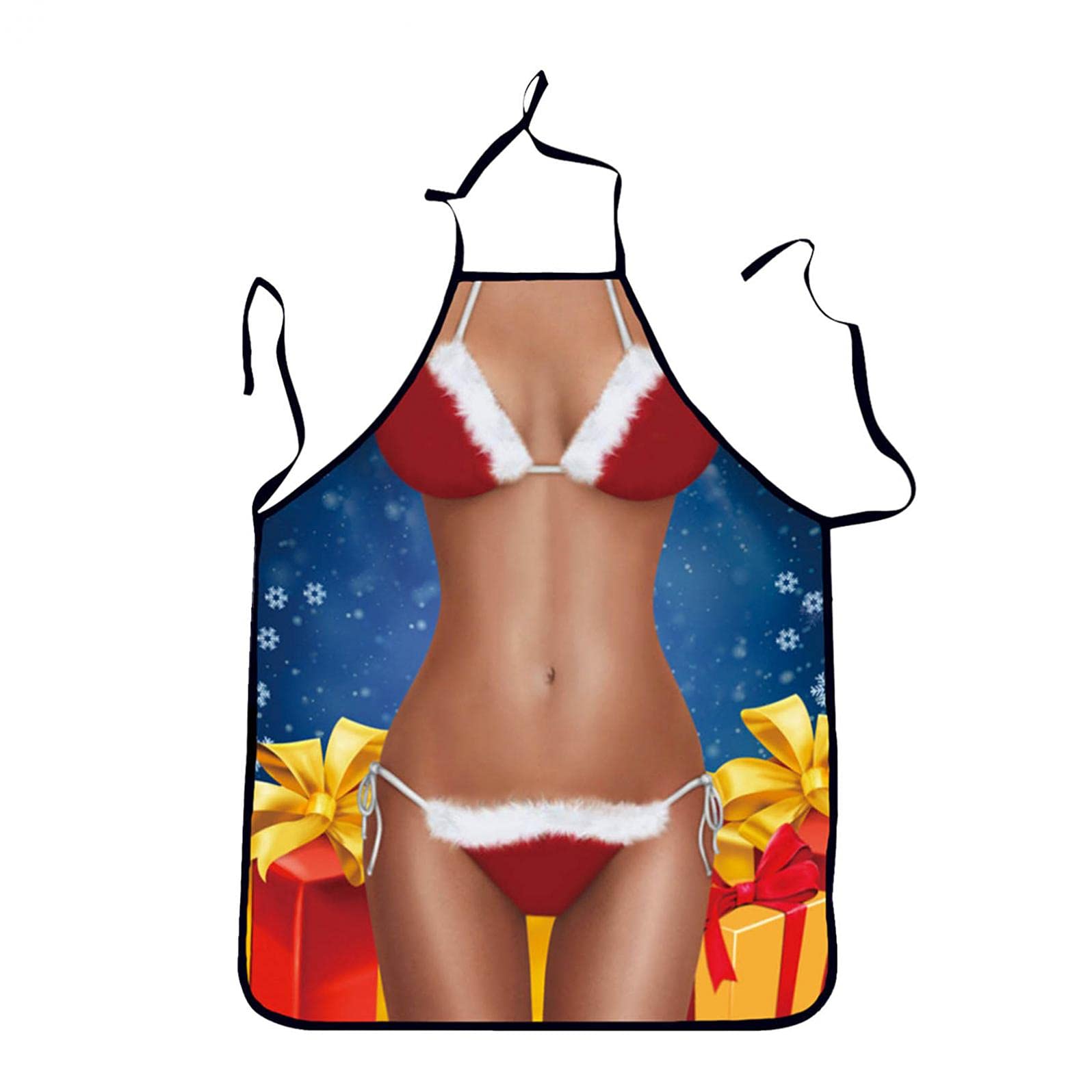 PAIDAXING Christmas Funny Aprons for Adults Cooking Half-length Apron Fun Xmas Apron Womens Mens Kitchen Baking Novelty Aprons for Christmas Restaurant House Kitchen Supplies
