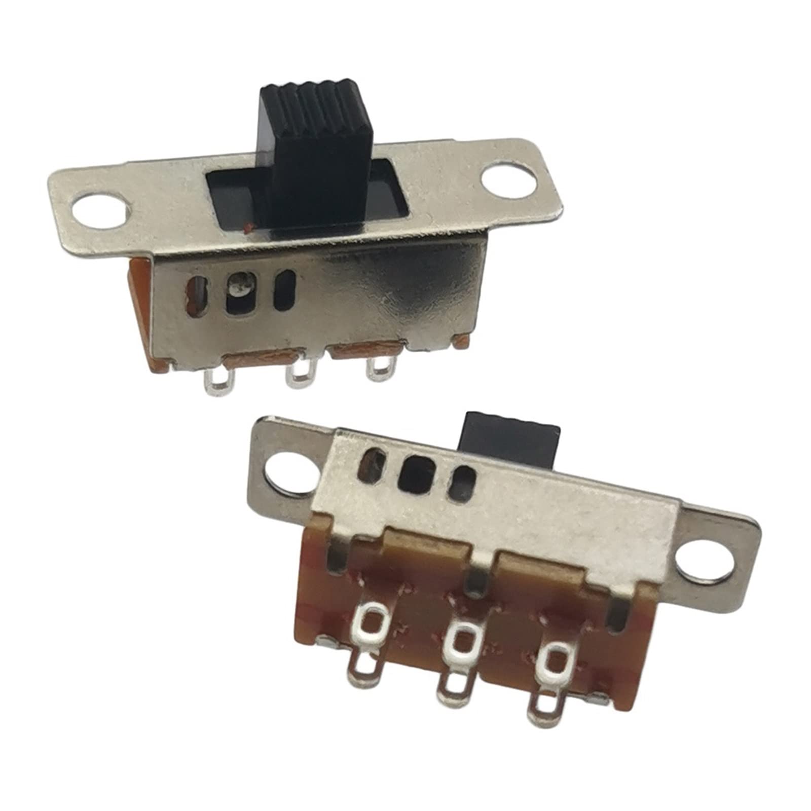 10 Uds On-Off 3 posiciones 6P PCB Panel interruptor deslizante Montaje en Panel interruptor deslizante Vertical 6 pines interruptor de palanca manija alta 5mm Microswitch