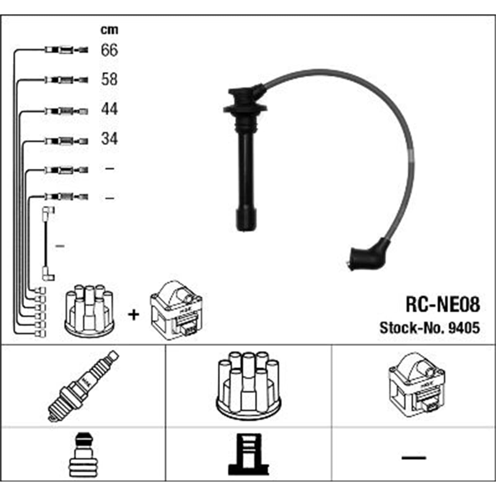 Cable de encendido NGK | RC-NE08, 9405