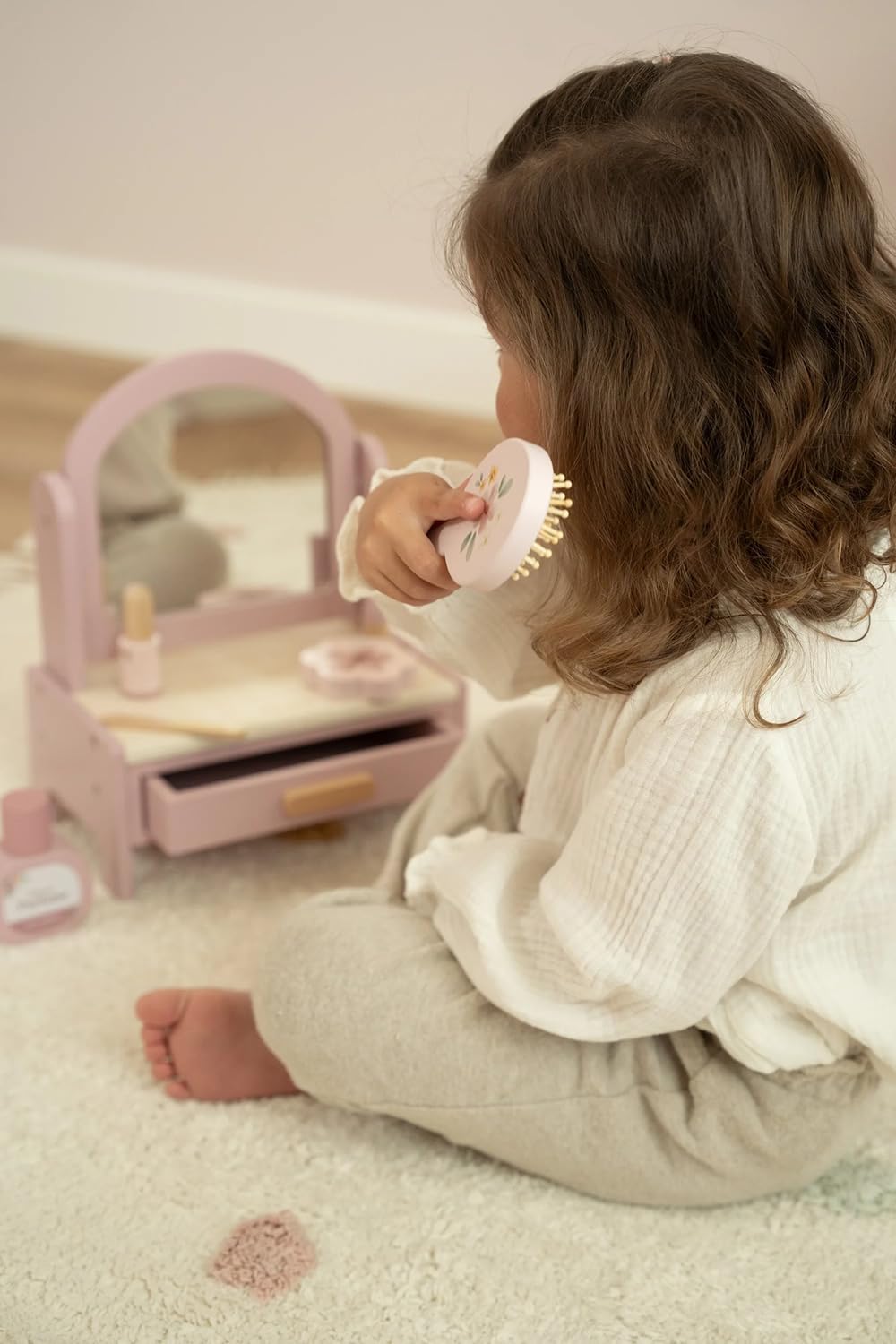 Little Dutch 2516 juego de madera tocador - rosa