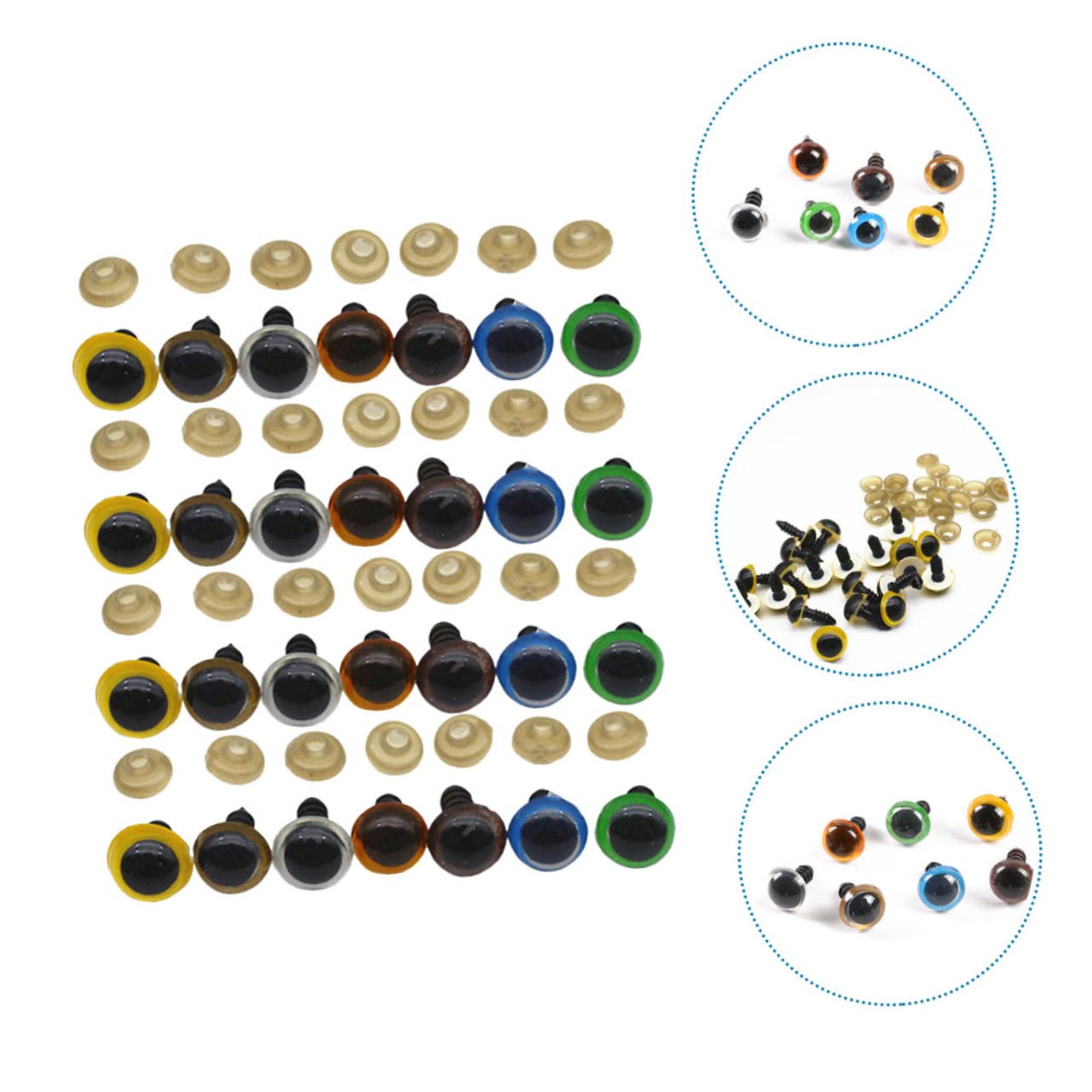 NUOBESTY 5 Sets Plüschpuppenbrille Augapfel Wackelauge Handgenähte Bewegliche Augen Puppenaugen Wackelaugen Farbe Für Augen Bastelaugen Engelsaugen Webstuhlaugenaufkleber Farbig Für Augen