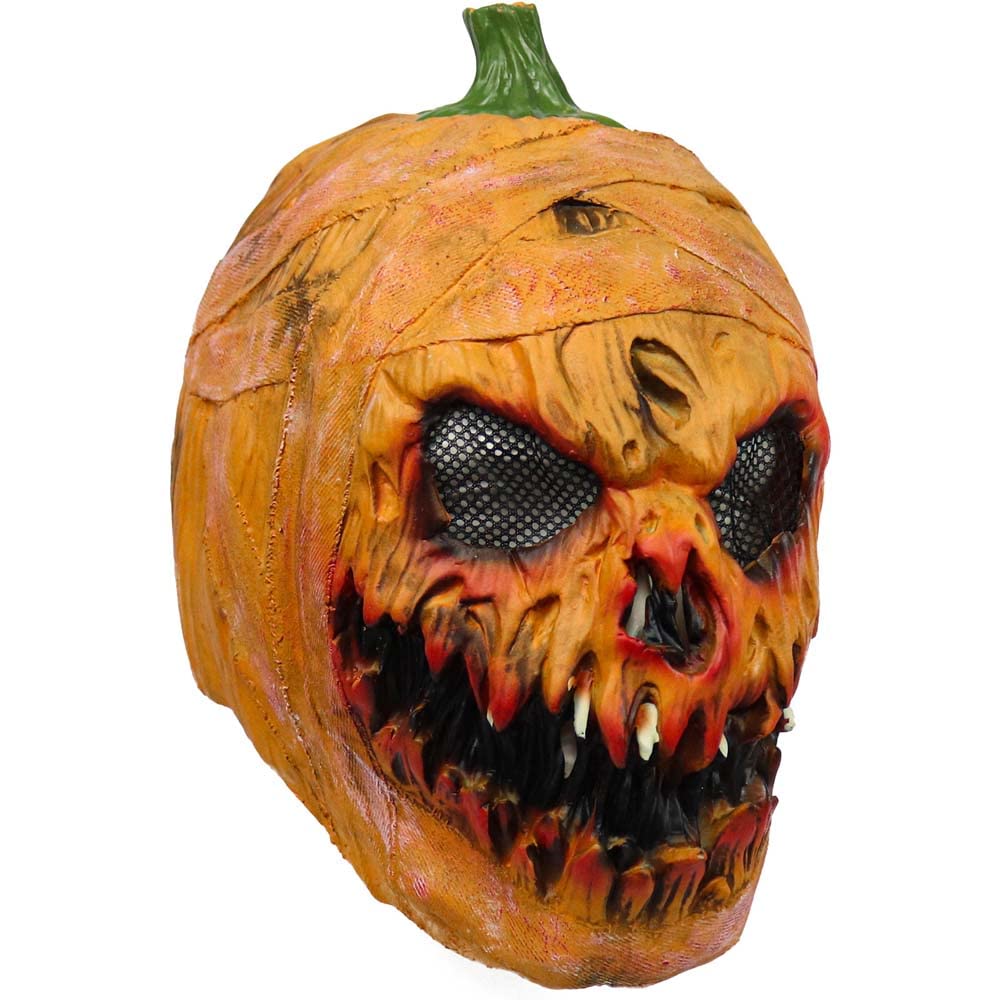LUXTE Halloween Pumpkin Mask, Unisex Scary Latex Full Head Mask Halloween Creepy Latex Pumpkin Head Mask Novelty Scary Halloween Costume Party Props