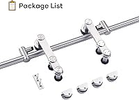 Vista 7 de EaseLife Kit de riel de acero inoxidable de 5 pies para puerta corrediza de granero, resistente, antioxidante, anticorrosión, se desliza suavemente