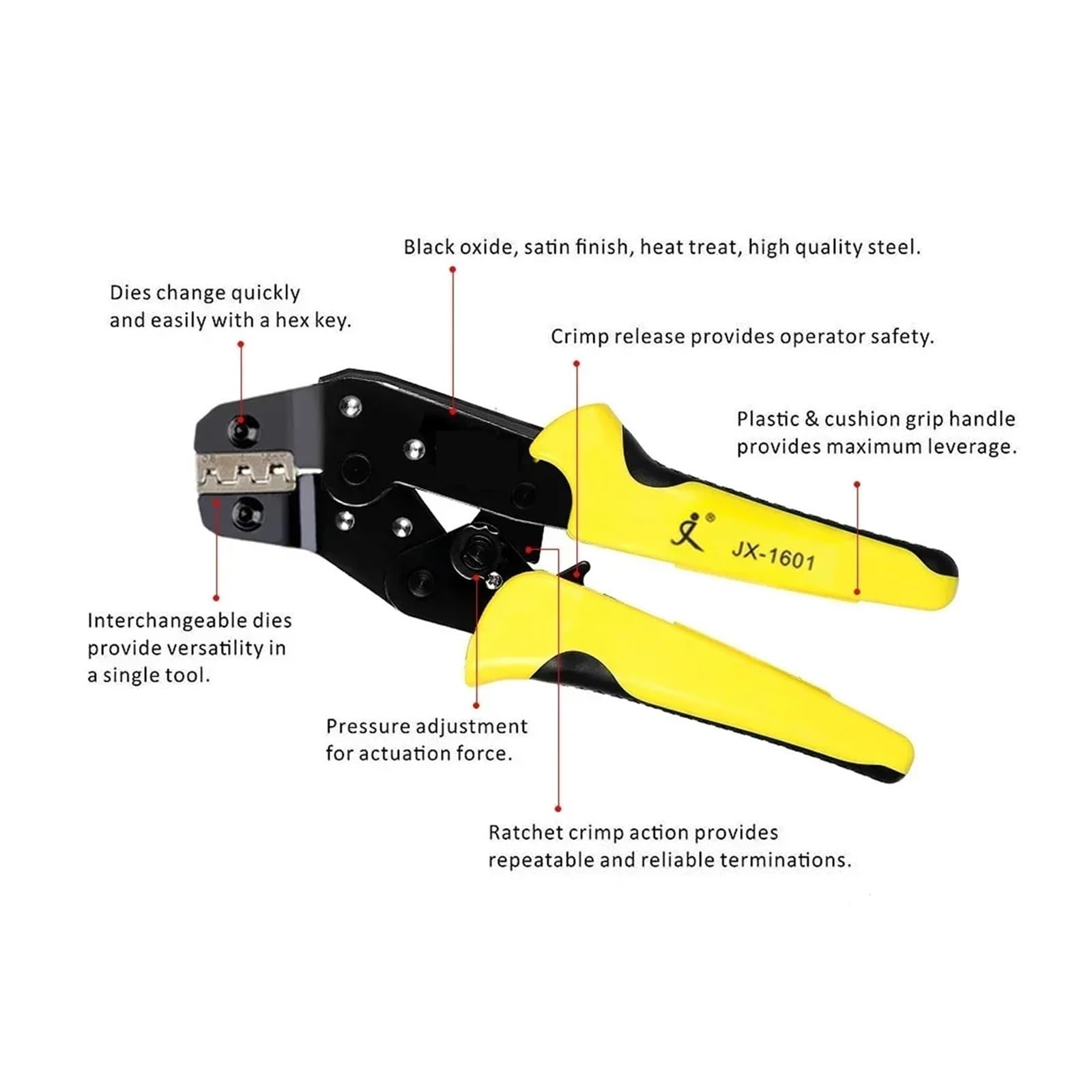 Kit de alicates de crimpado de terminales de cable profesionales, herramienta de crimpado de casquillos de cordón, herramientas manuales for terminales de cable, herramienta de crimpado Para electrici