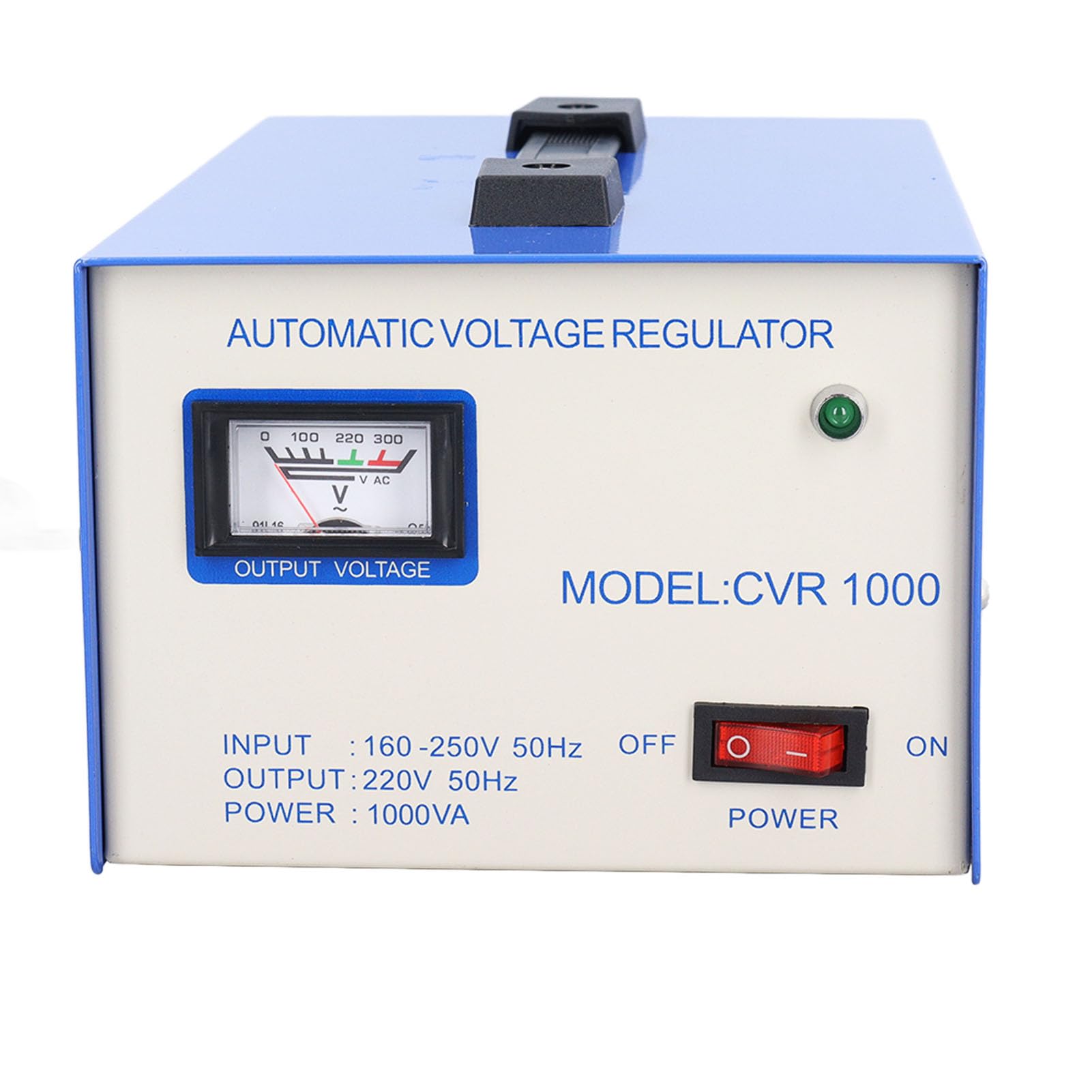 Transformador convertidor de Voltaje de 1000 vatios, Voltaje de Entrada de 160-250 V Convertidor de Potencia de Voltaje de Salida de 220 V con 2 enchufes de Salida universales