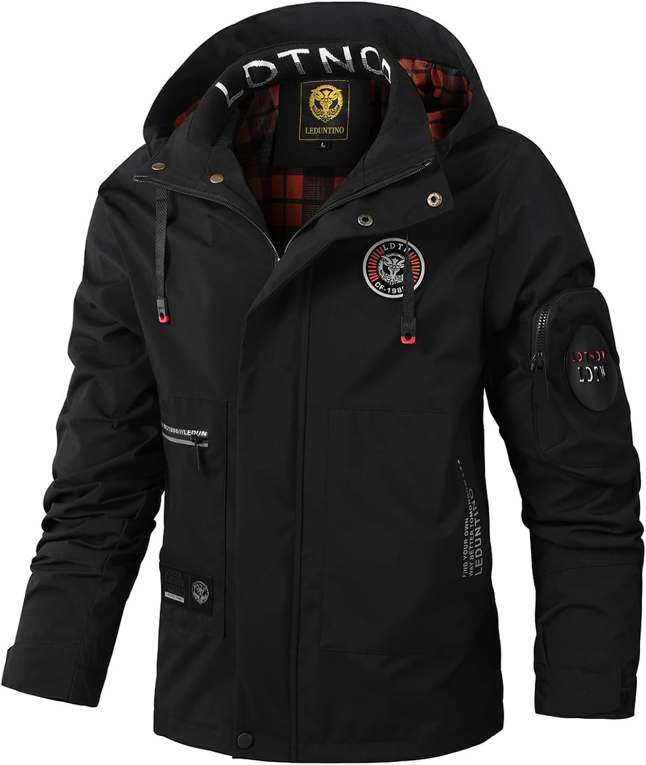 Men's Casual Jackets, Lightweight Water-Resistant Jackets, Softshell Hooded Jacket, Spring/Fall Outdoor Wear