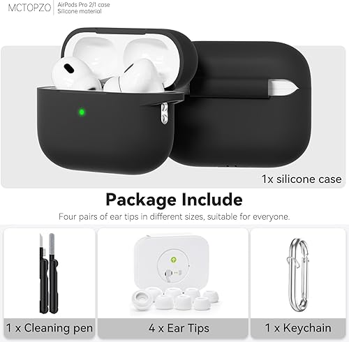 Miniatura 3 de Funda para AirPods Pro 21 con kit de limpieza, funda protectora de silicona suave para Apple AirPods Pro de 21 generación con puntas para los oídos,