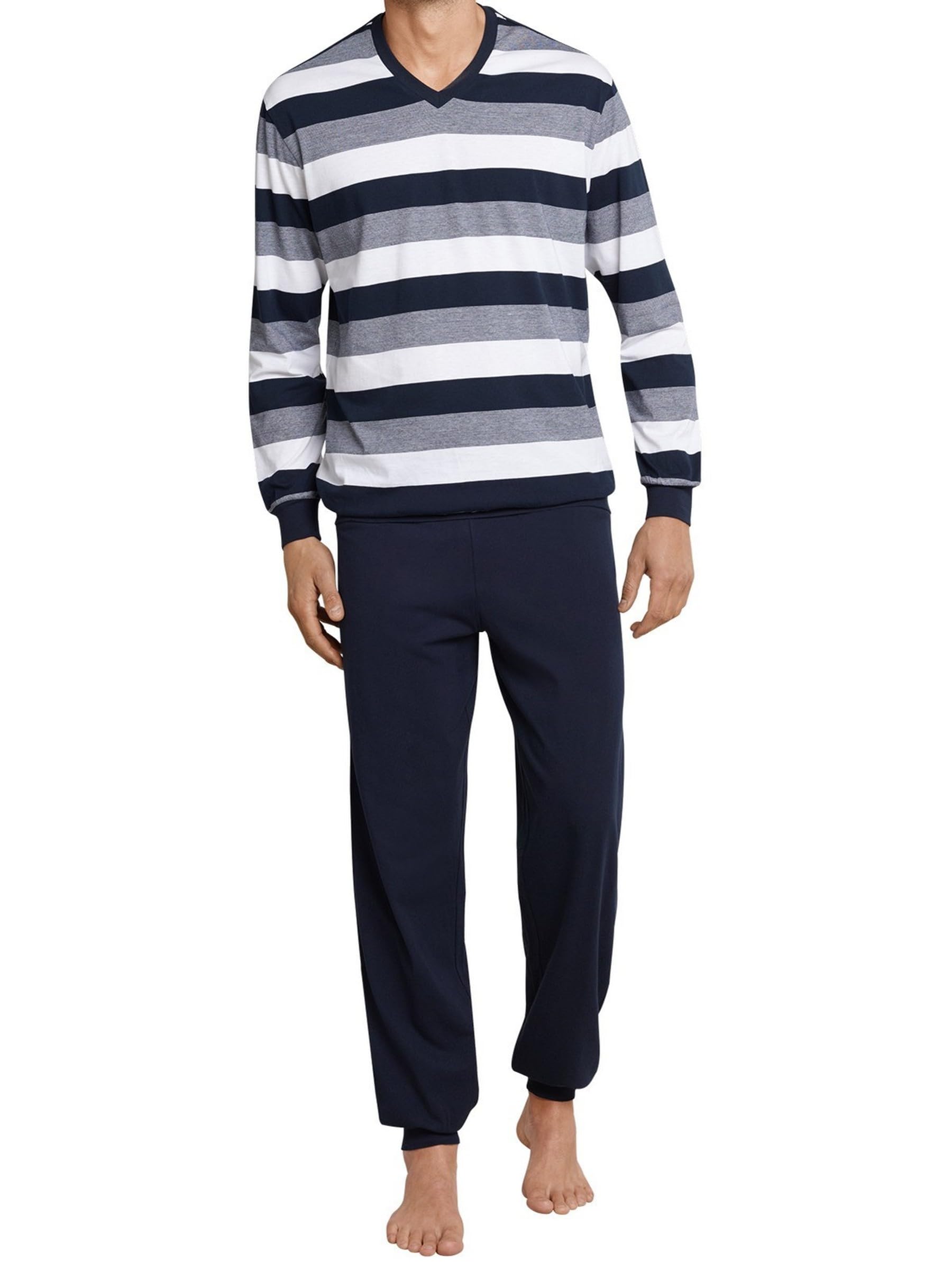 Schiesser Men's Long Pyjamas with Cuffs Nightwear Set