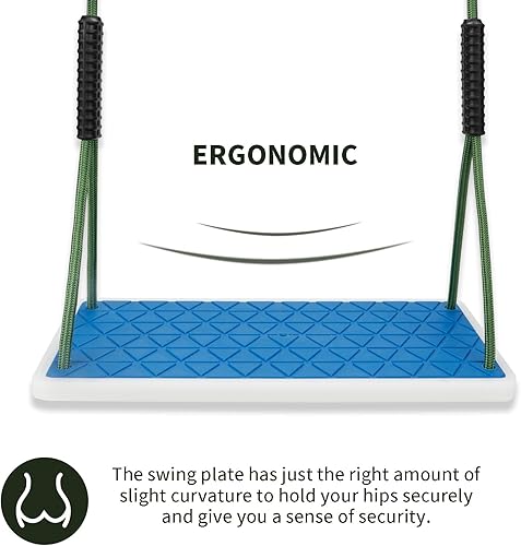 Miniatura 2 de Asiento de columpio resistente antideslizante con cuerda de árbol ajustable, accesorios de repuesto para niños, patio trasero, patio de recreo,