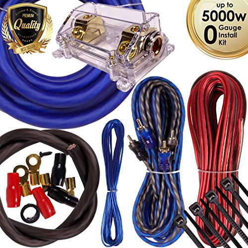 Complete 5000W Gravity 0 Gauge Amplifier Installation Wiring Kit Amp PK3 0 Ga