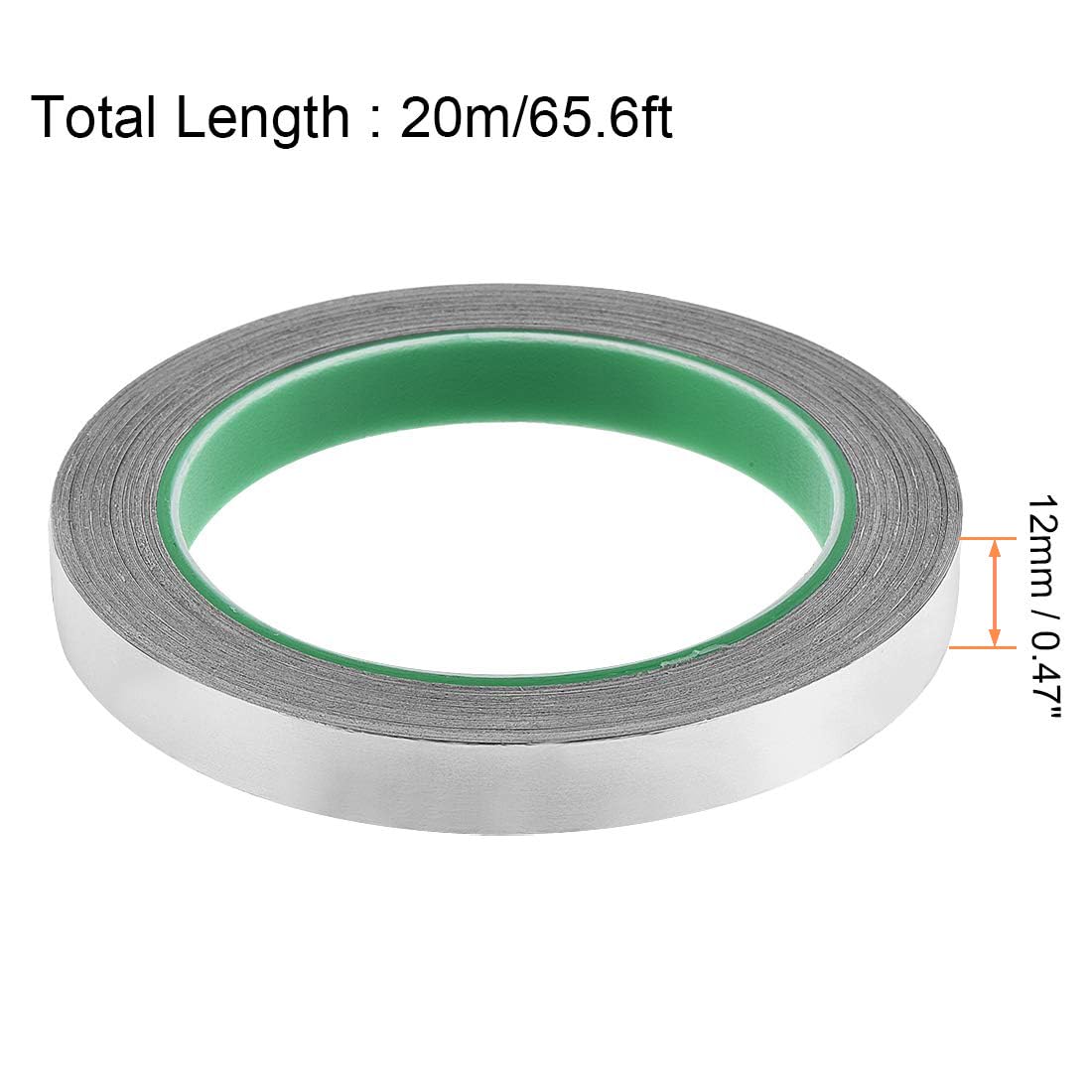 TA-VIGOR 12mm Aluminium Foil Tape Double Sided Conductive, High Temperature HVAC Duct Tape for Sealing & Patching, Conductive - Image 2