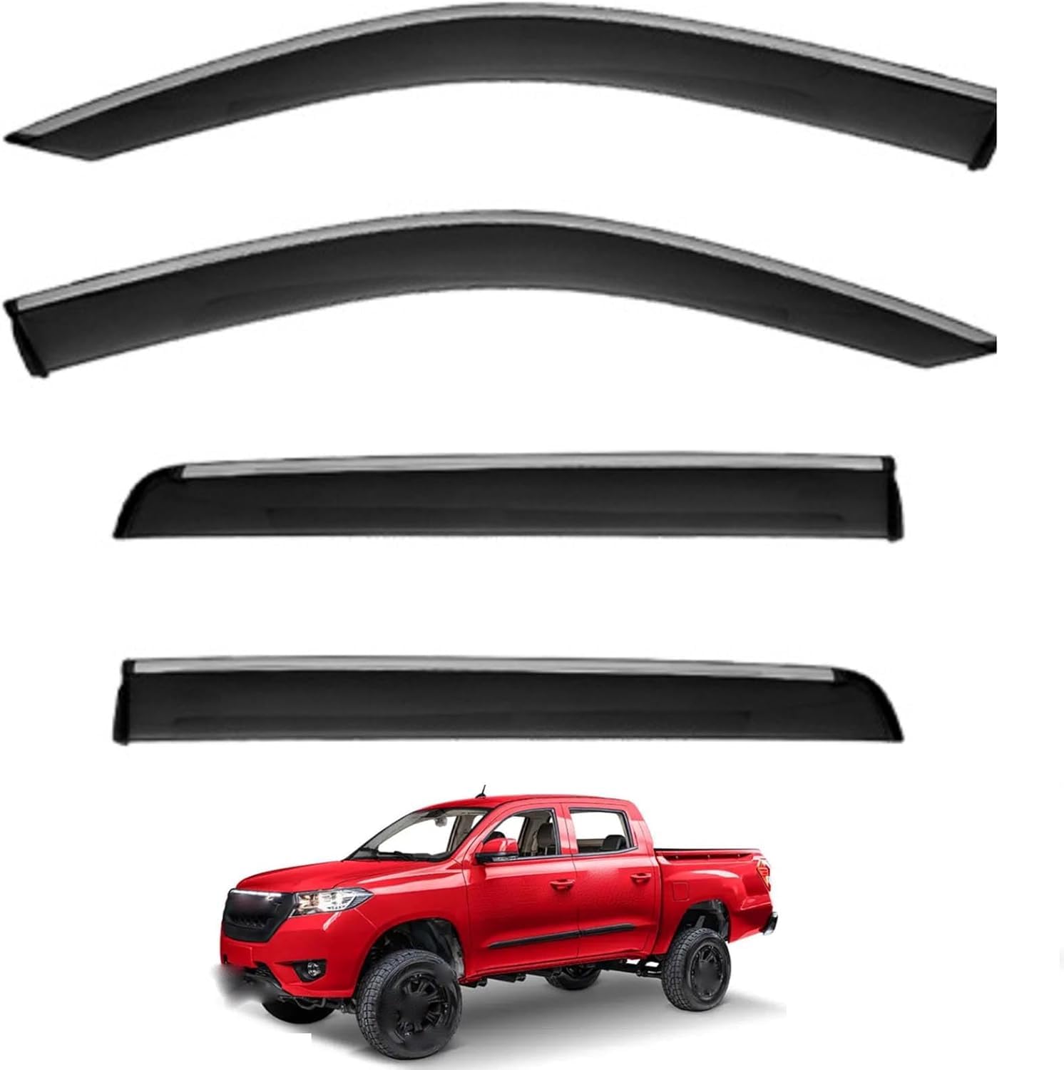 PLAKDFUU Wind Deflectors Rain Guards for Kandi K32 MK1 2019-2022 4Pcs, Side Window Visors Block UV & Rain, Fresh Air Flow