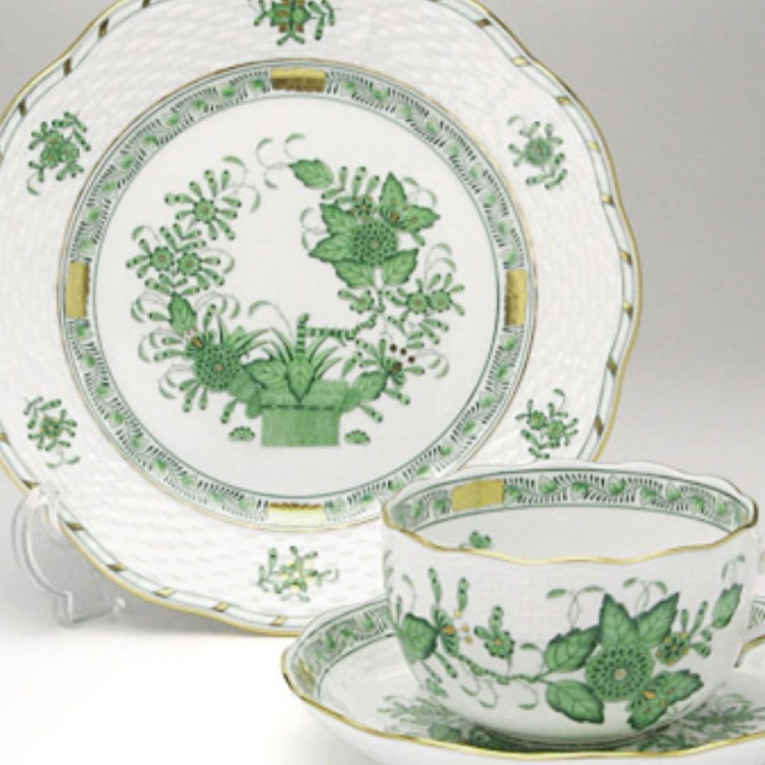 Amazon.co.jp: ヘレンド インドの華グリーン ティーカップ＆ソーサー  