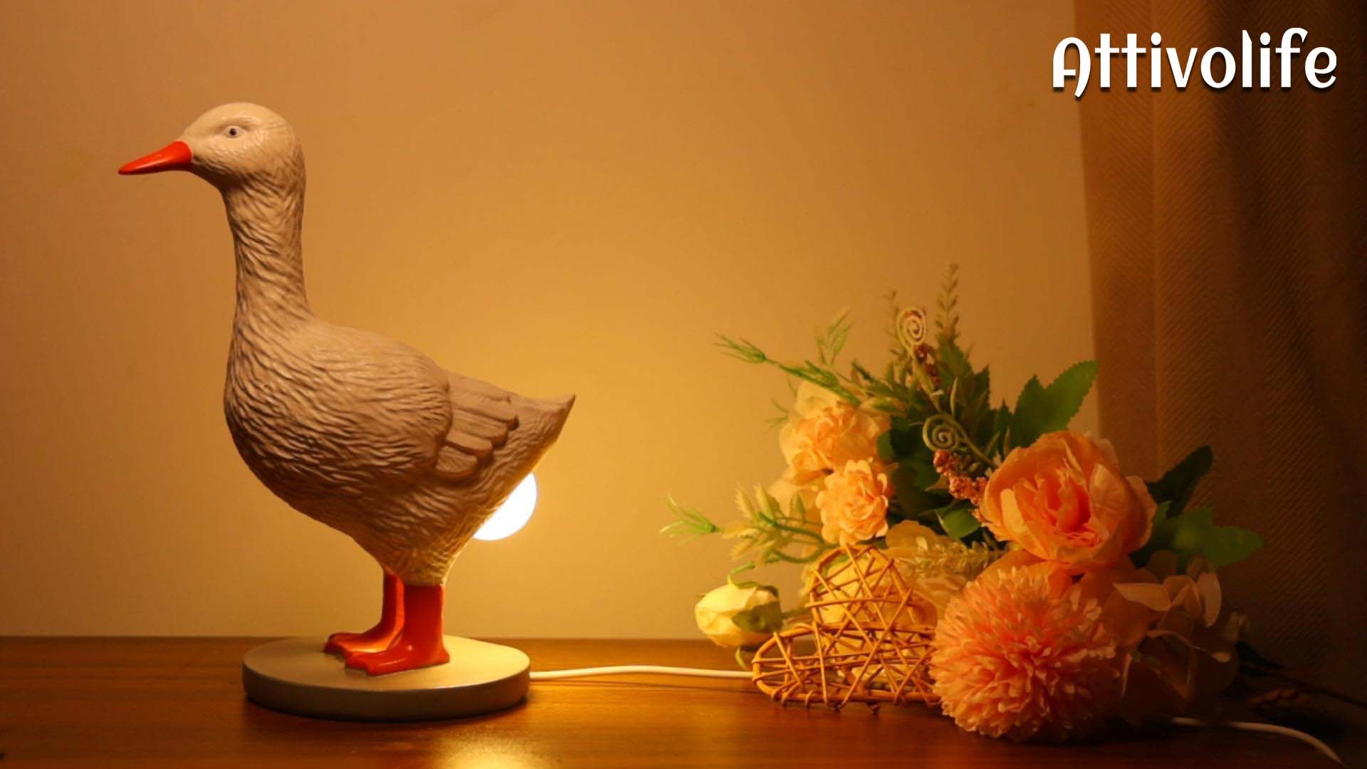 Attivolife Funny Duck Gifts - LED Laying Egg in Butt Lamp, Goose