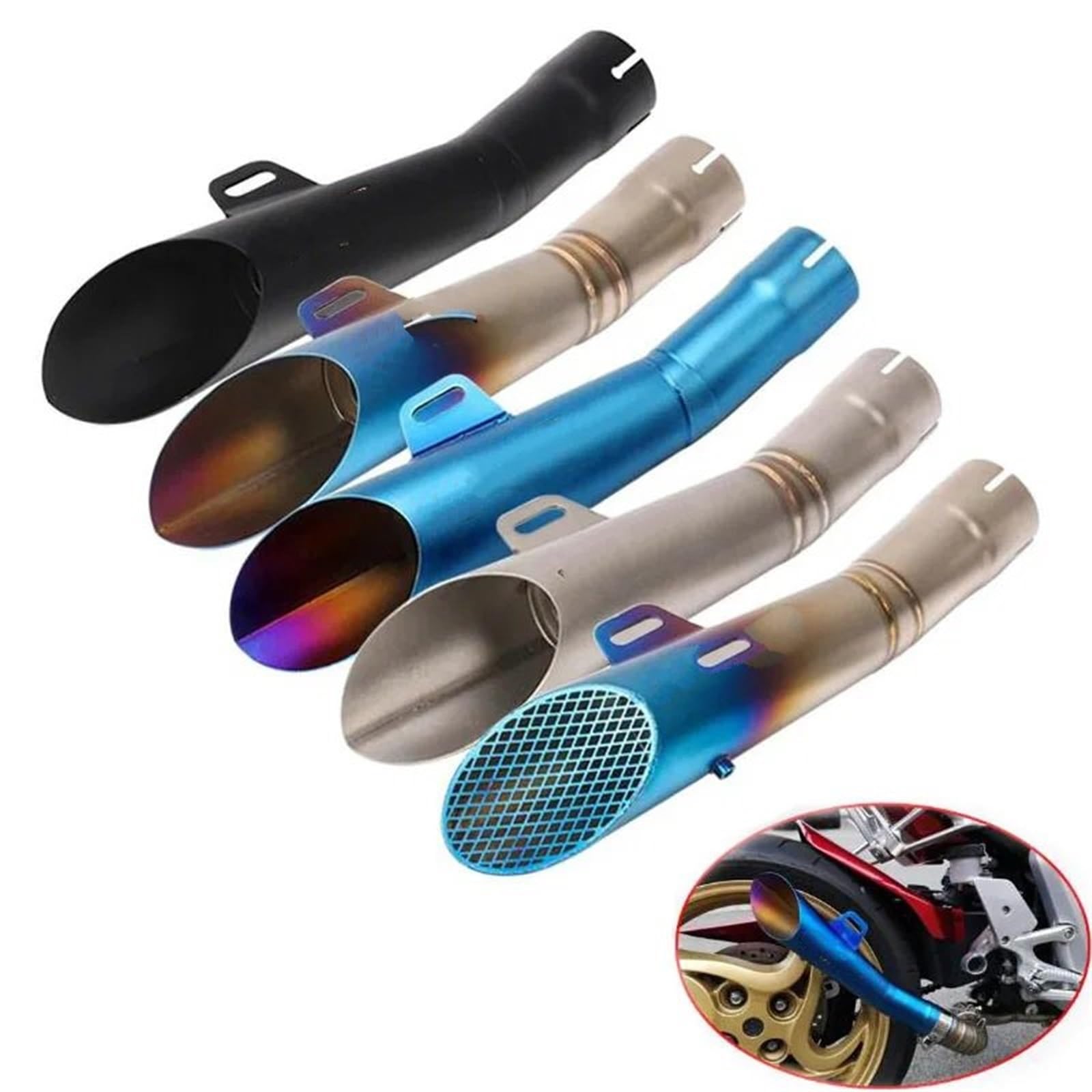 Modifiziertes Zubehör Universal Motorrad Auspuff Motocross Rohr DB Mörder Moto Racing Schalldämpfer Für R6 R3 MT09 Pitbike Endrohre(C)