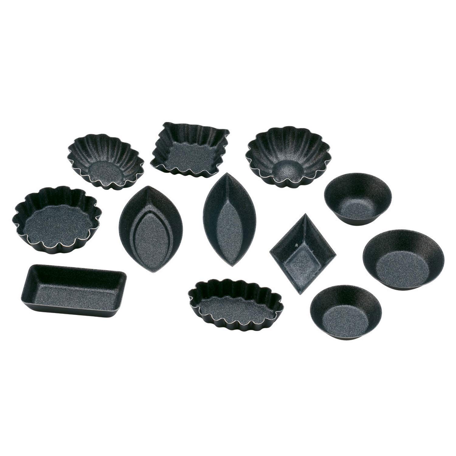 Piazza 295800 Lot de 36 petits moules à pâtisserie antiadhésif Hauteur 2 cm