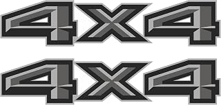 F150 4x4 Decal Set - Ford Replacement Bedside Stickers for Truck Enthusiasts, Durable 4x4 Sticker Pack for Off Road Style (Premium Series (Gray/Metallic Finish)