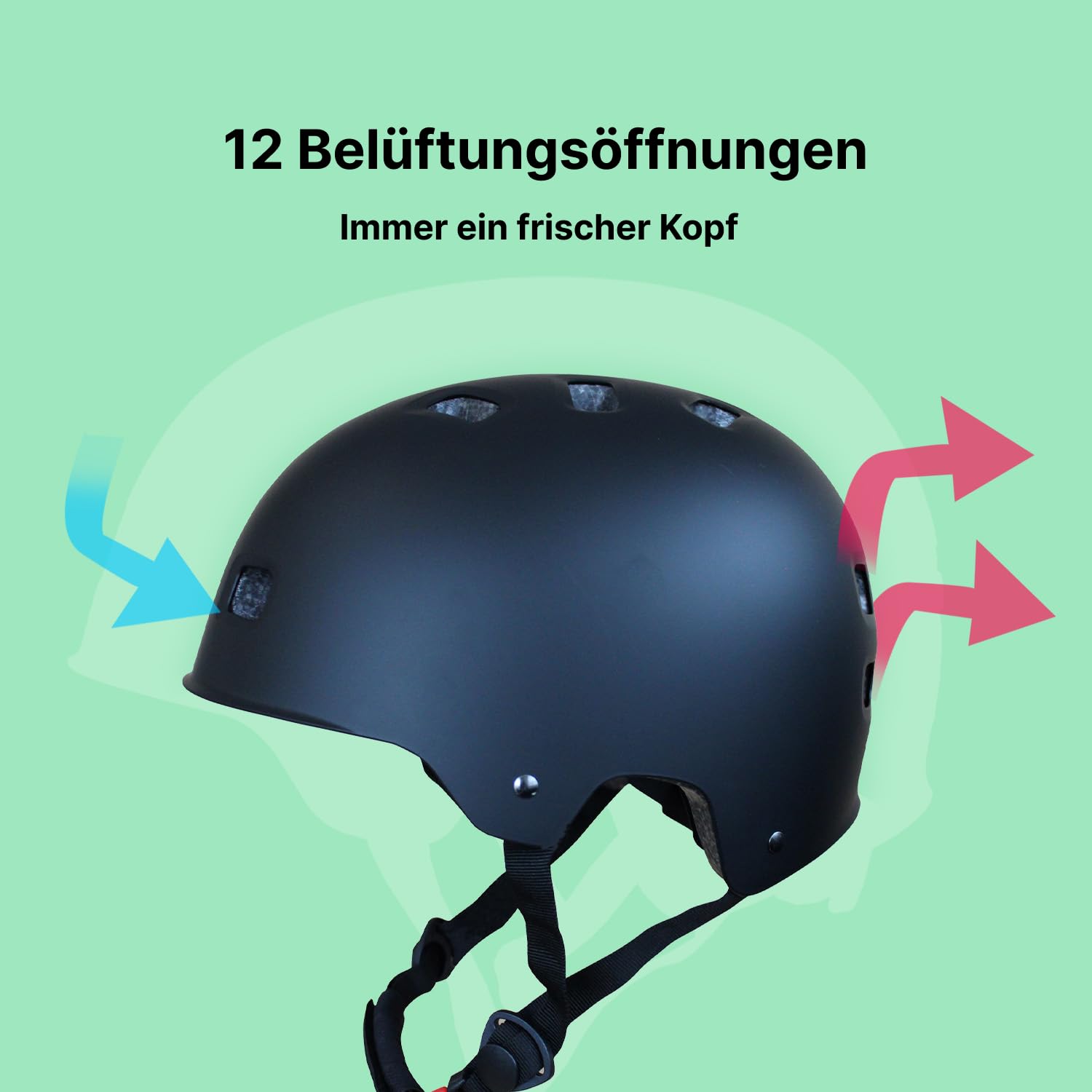 GOOFF Casque de skateboard – Certifié CE & NTA – Casque de skateboard pour adultes et enfants – Peut également être utilisé comme casque de vélo et casque S-Pedelec