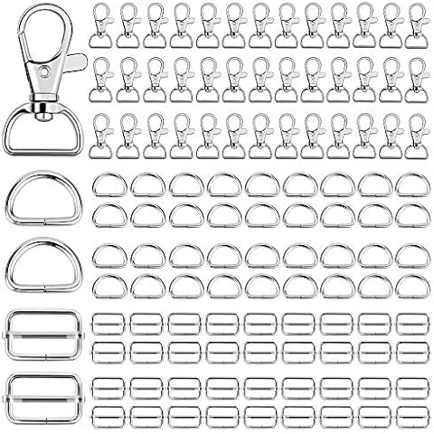 HOSTK 120 Llaveros de Metal con Hebillas para Costura Cover