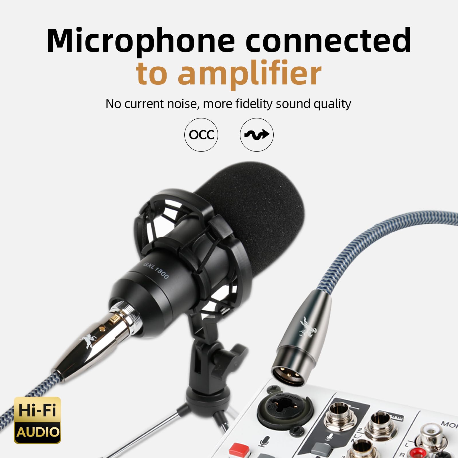 Impeto Cavo XLR Professionale Audiophile High end Cavi XLR Microfonico Maschio a Femmina Cavo Cannon per Scheda Audio Alimentazione Altoparlante Registratore Apparecchiature Audio Mixer 3 metri