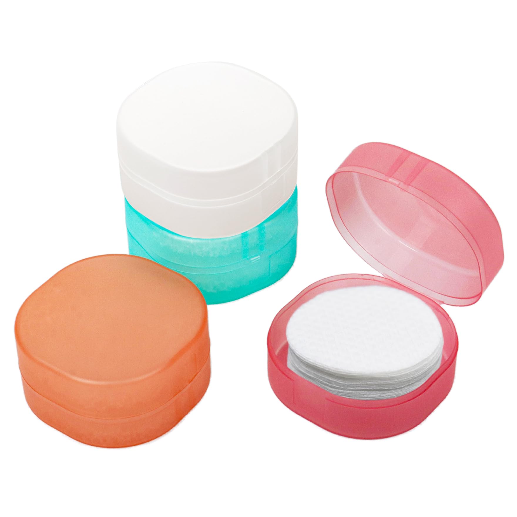 Klmnop 4 Pcs Cotton Pad Holder, Portable Travel and Sealed Cotton Round Holder
