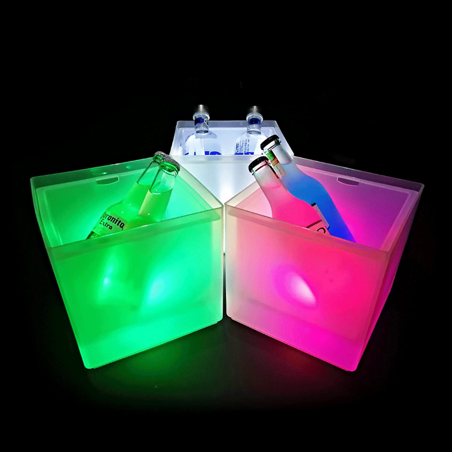 Cubo De Hielo Led De 3,5 Litros, Colorido Con Cambio Automático, Para Fiestas, Casas, Bares, Clubes, Restaurantes Temáticos, Ideal Para Congelar Vino Tinto, Cerveza