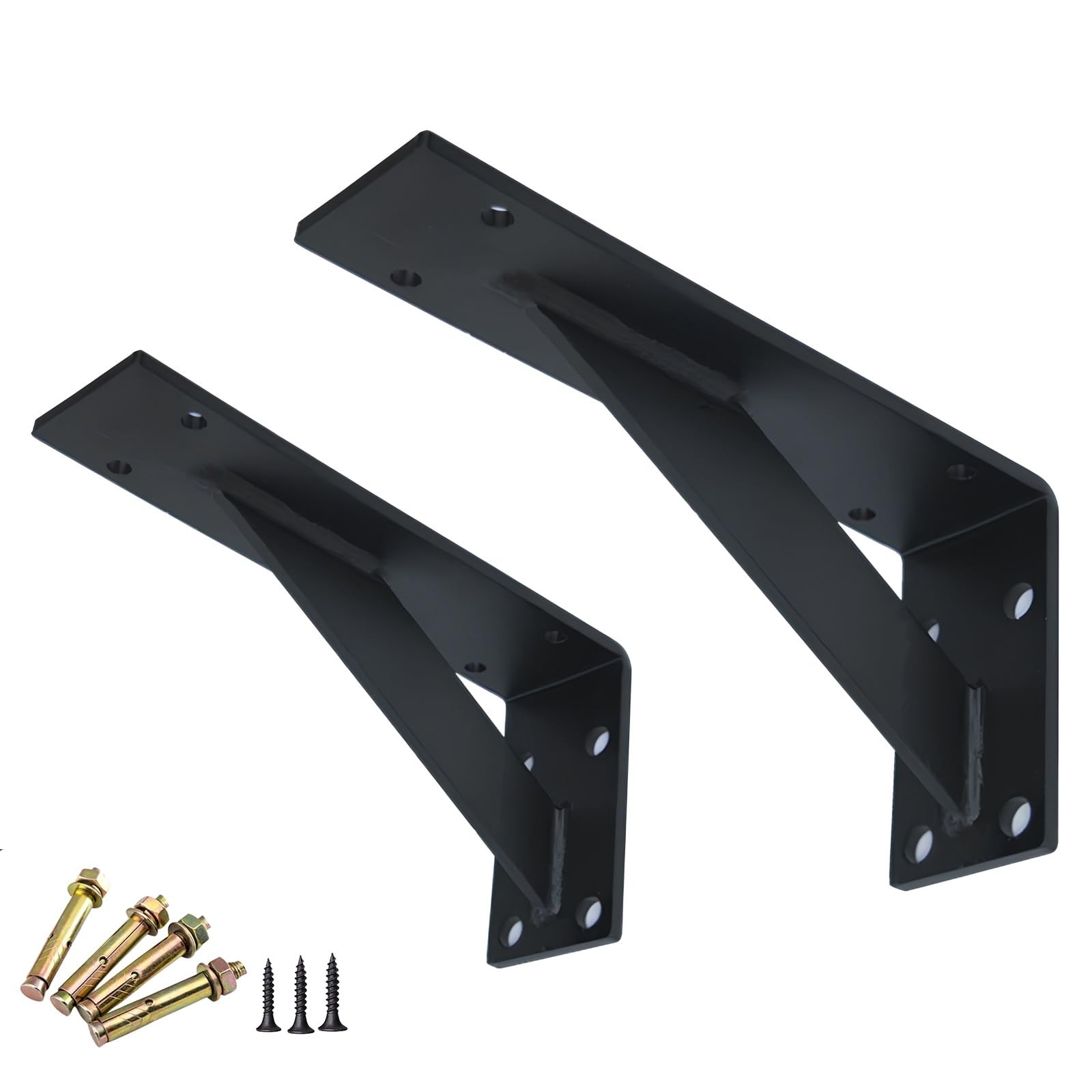 2 Pesado Escuadras para Estanterias (15-70 cm), Soportes Estantes Triangulares De 90 Grados Angular, Soporte Estanteria Pared, Soporte Balda Flotante para Encimeras(40cm/15.75in)