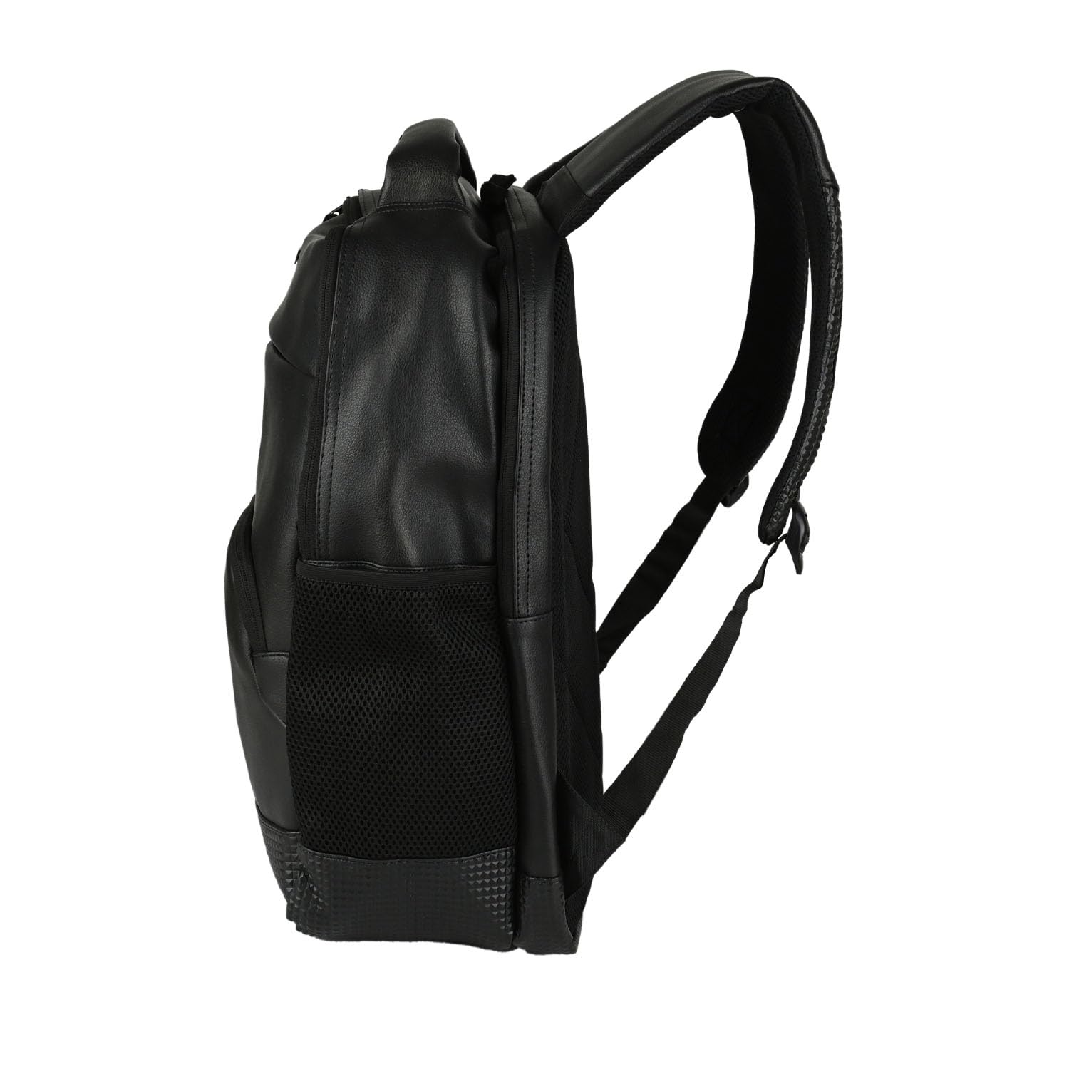 Police Zaino Casual Elegante Nero, in PU, Borsa Computer Lavoro Uomo, Spallacci Imbottiti, Durevole e Resistente, Università 30 L
