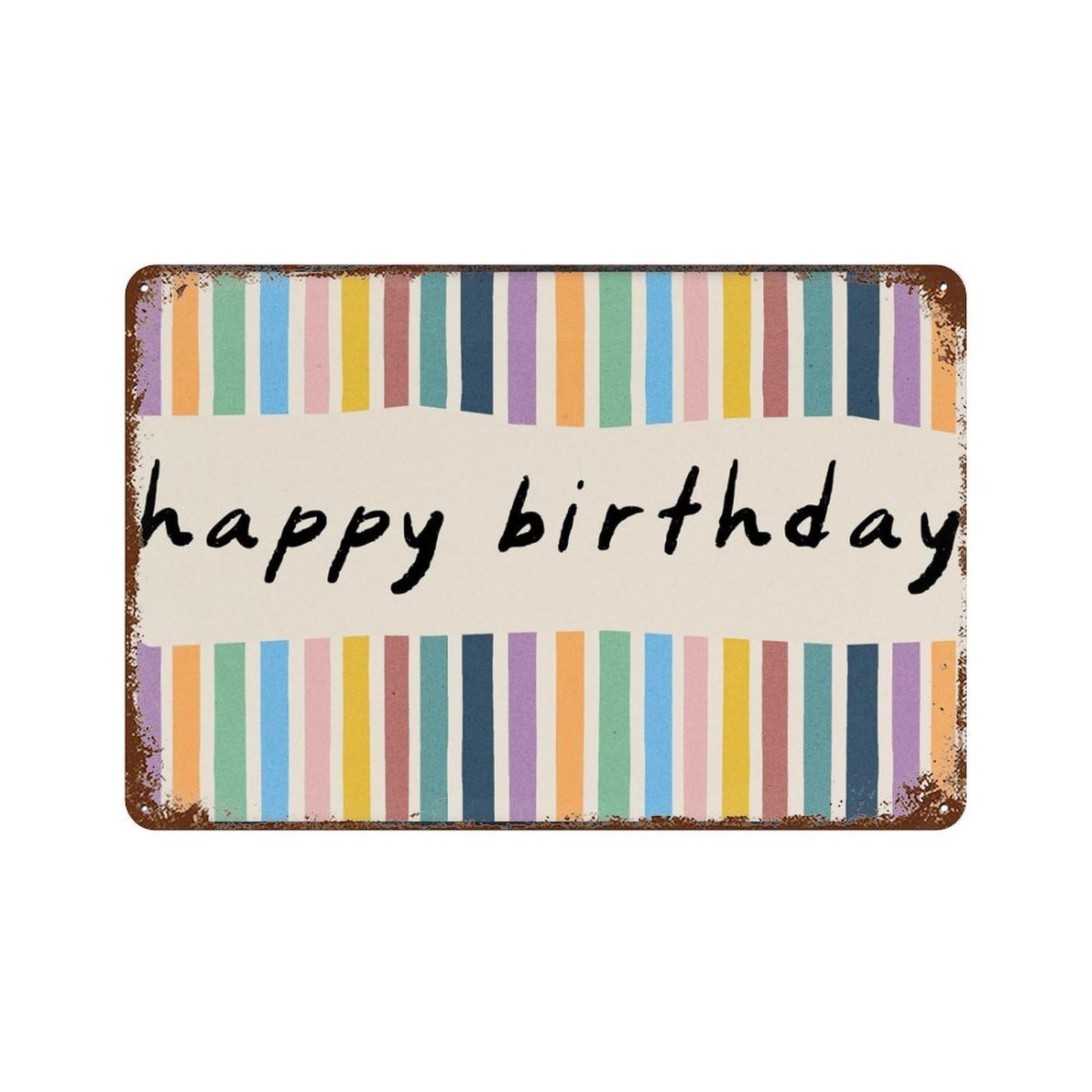 xiaoxiaoshen Happy Birthday Wall Decor Art Metal Tin Poster Modern Home Decor Art Home Bar Shop Decorations Vintage Sign 20x30cm