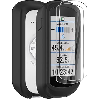 Silicone Case Compatible with Garmin Edge Explore 2 Case + 2 Tempered Glass Screen Protectors Soft Silicone Case All-Inclusive Shockproof Protection - Black Case + 2 Tempered Glass Screen Protectors Soft Silicone Case All-Inclusive Shockproof Protection - Black