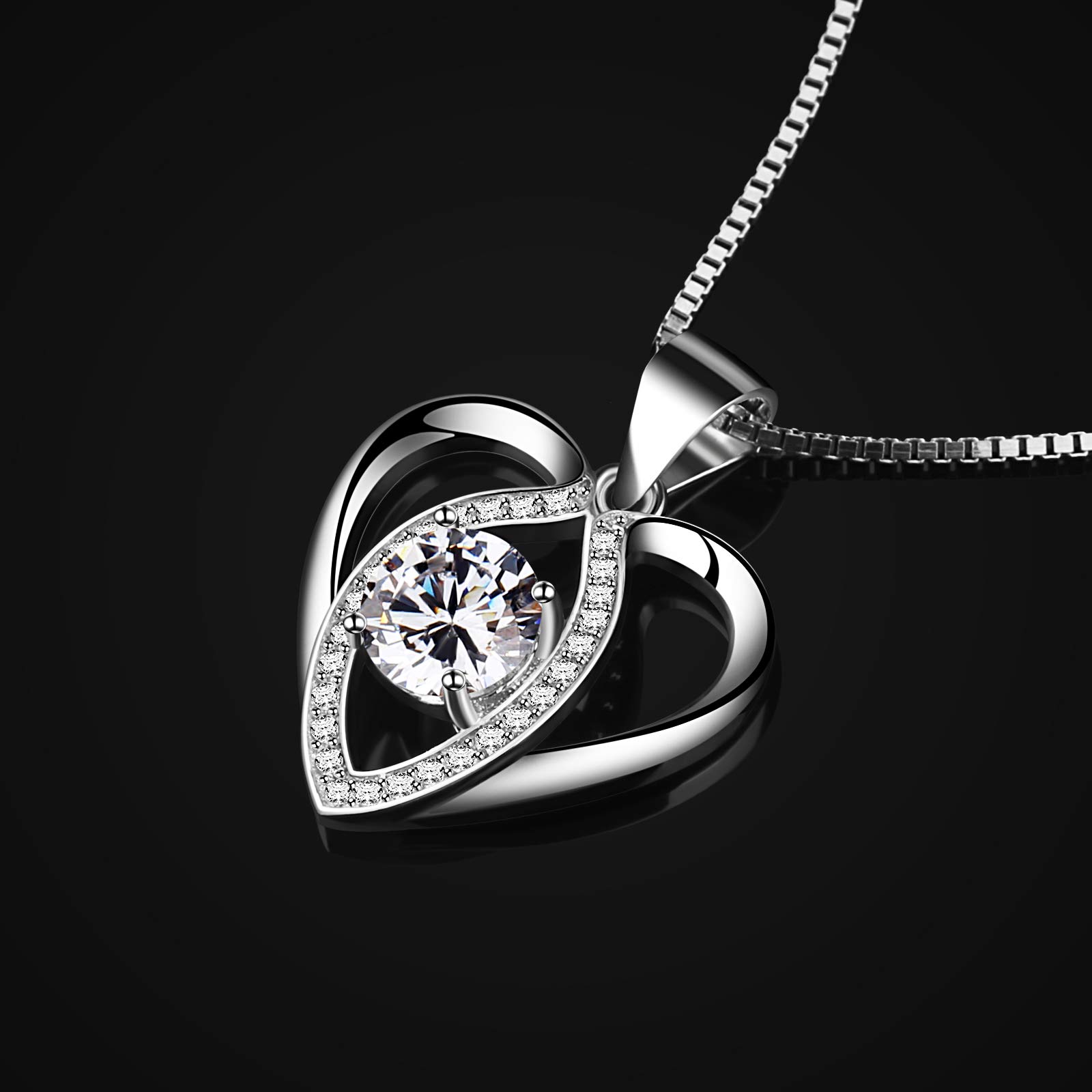 Jewlldeen Collane da donna Argento 925 Cuore Collanine Ciondolo Cuore Regali Regalo San Valentino per lei Amiche Moglie Mamma Amica Compleanno Gioielli Regali