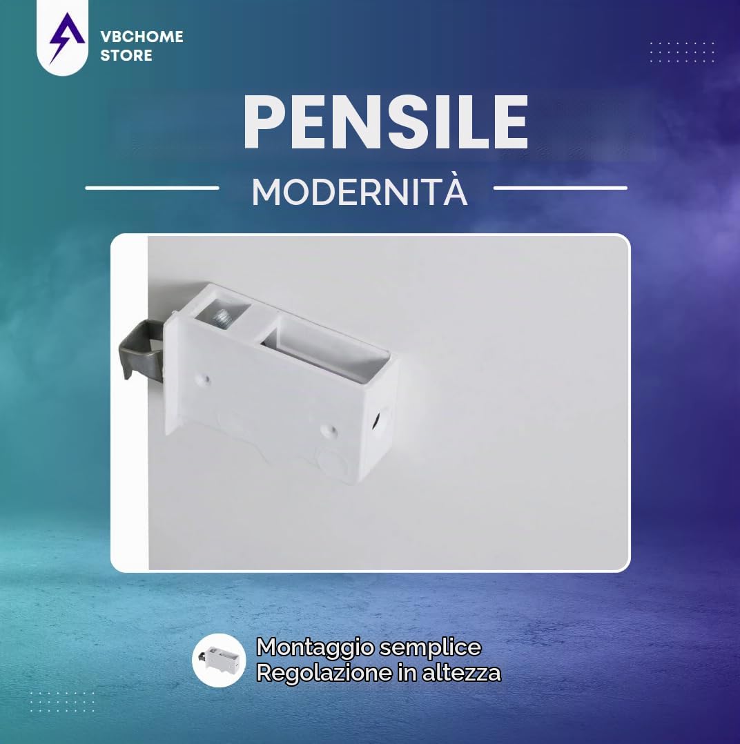 VBChome Set di mobili da bagno 50 x 53 x 43 cm con lavabo in ceramica e pensile con 2 cassetti - Compatto, funzionale ed elegante per piccoli bagni