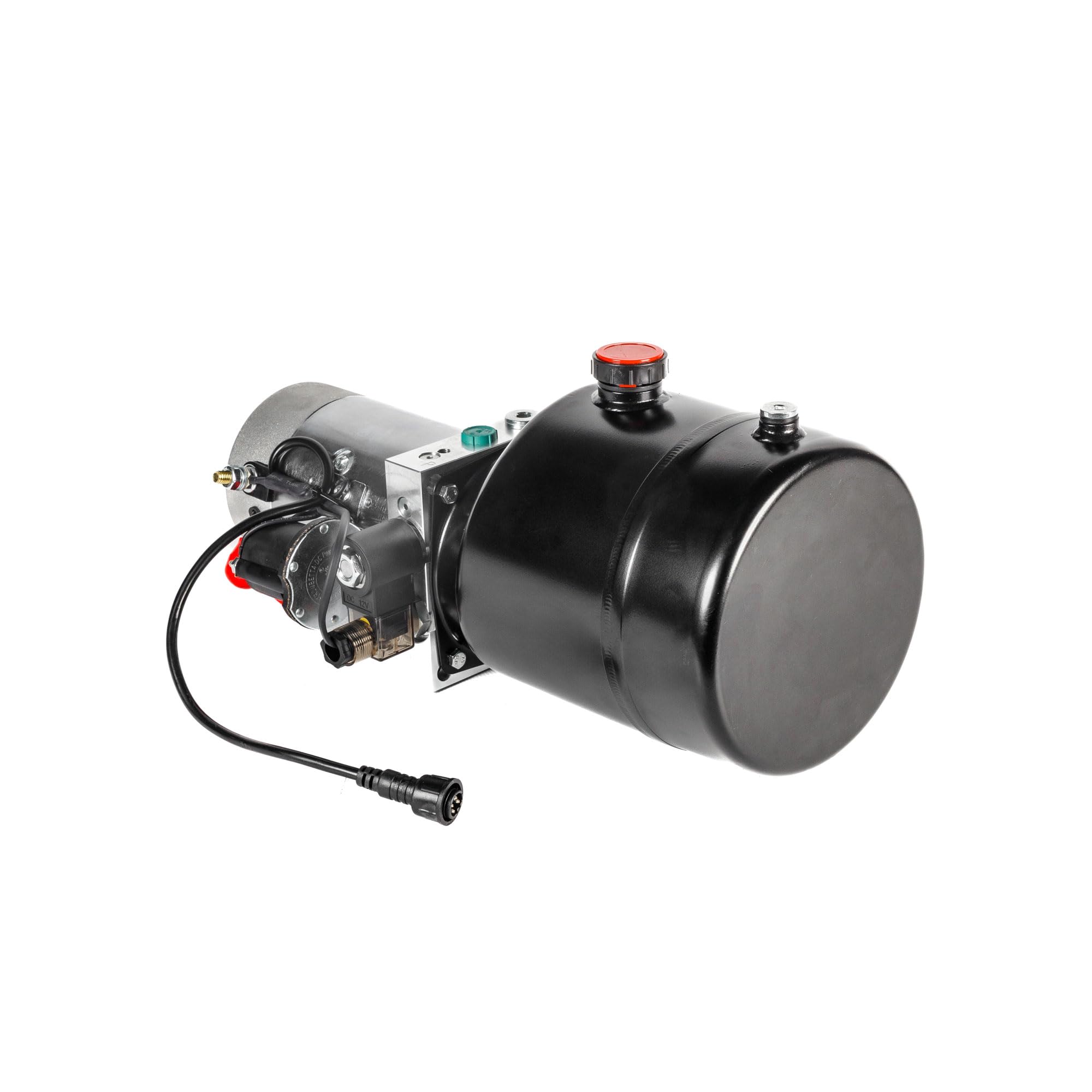 Hydraulikaggregat HYDRAFT, Hydraulikpumpe 12 V 180 bar 2000 Watt mit 4 Liter Stahtank und Kabelfernbedienung