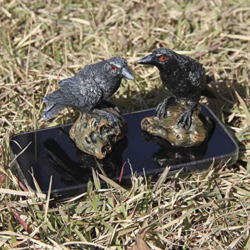 Sunnyhill Raven Statue Black Crows Bird Model Halloween Decor Crow Decor Fake Crow #TOP5