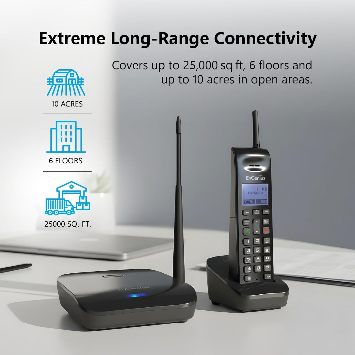 EnGenius FreeStyl 2 Analog Phone 9 Handsets - Dettaglio